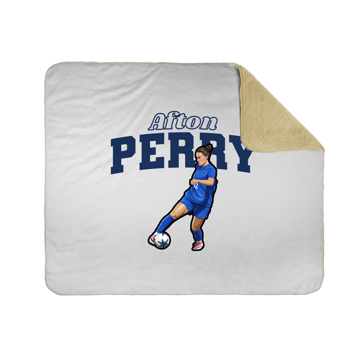 Throw Blanket — Name Arch in White