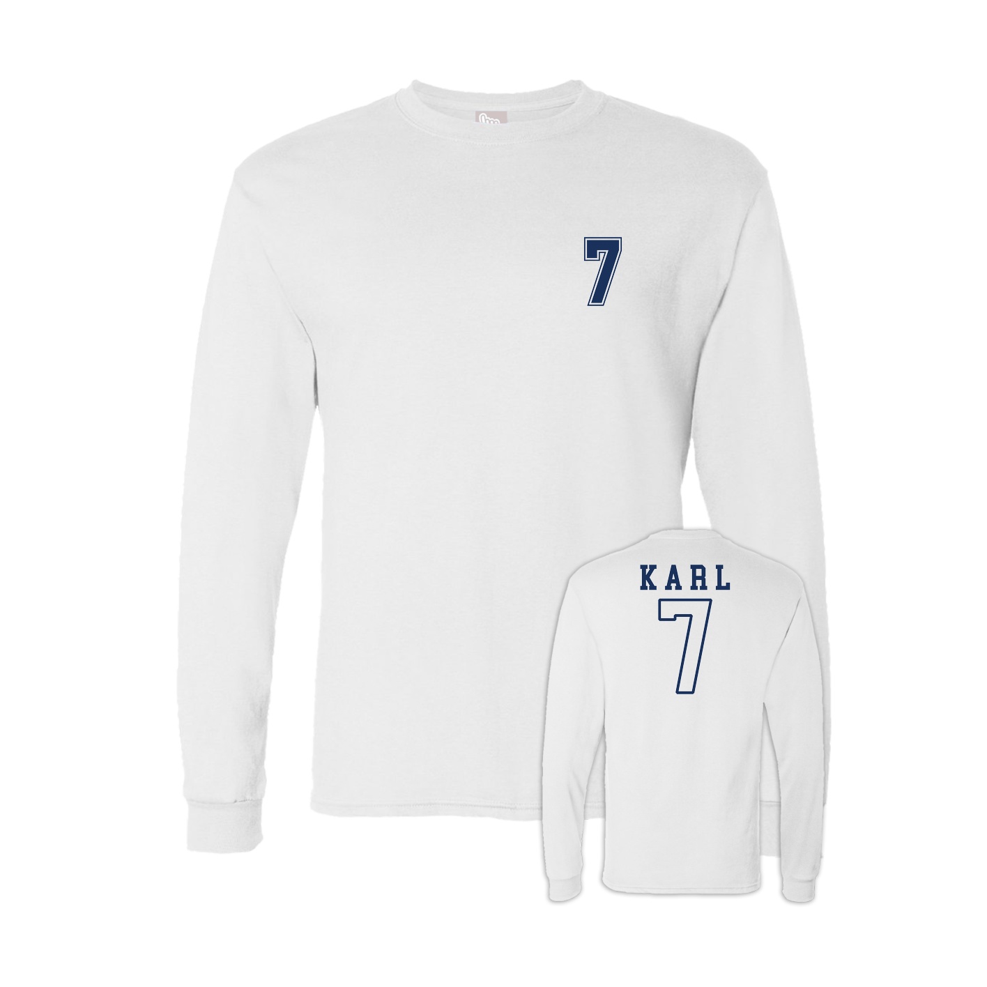 Long Sleeve Tee — Chest Back in White