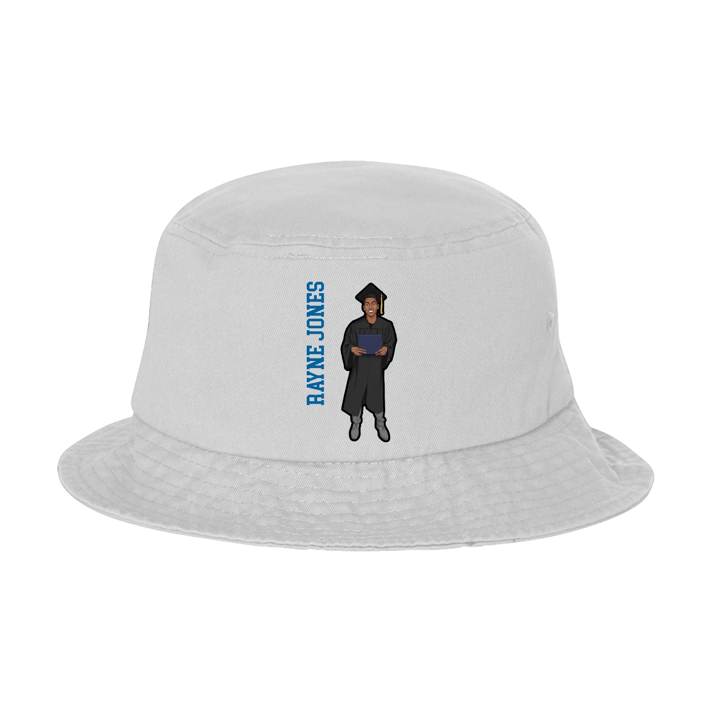 Bucket Cap — Name Vertical in White