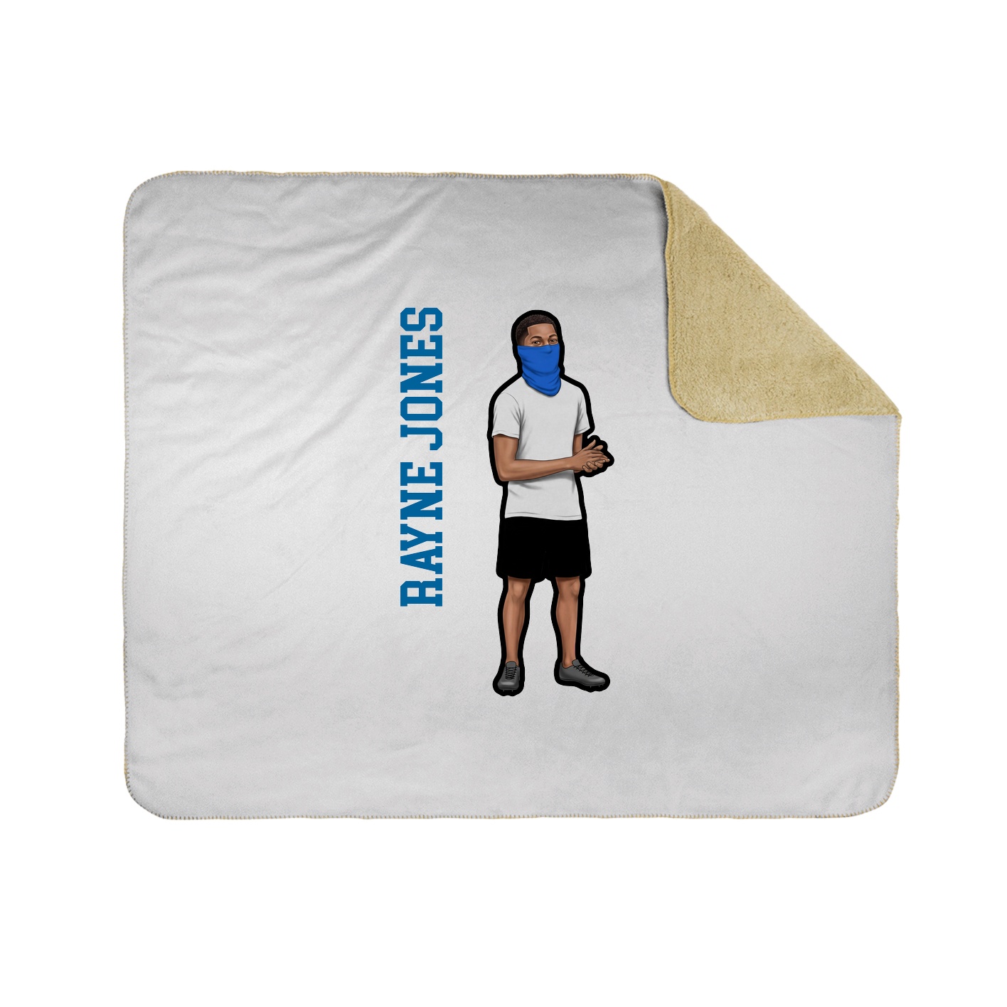 Throw Blanket — Name Vertical in White