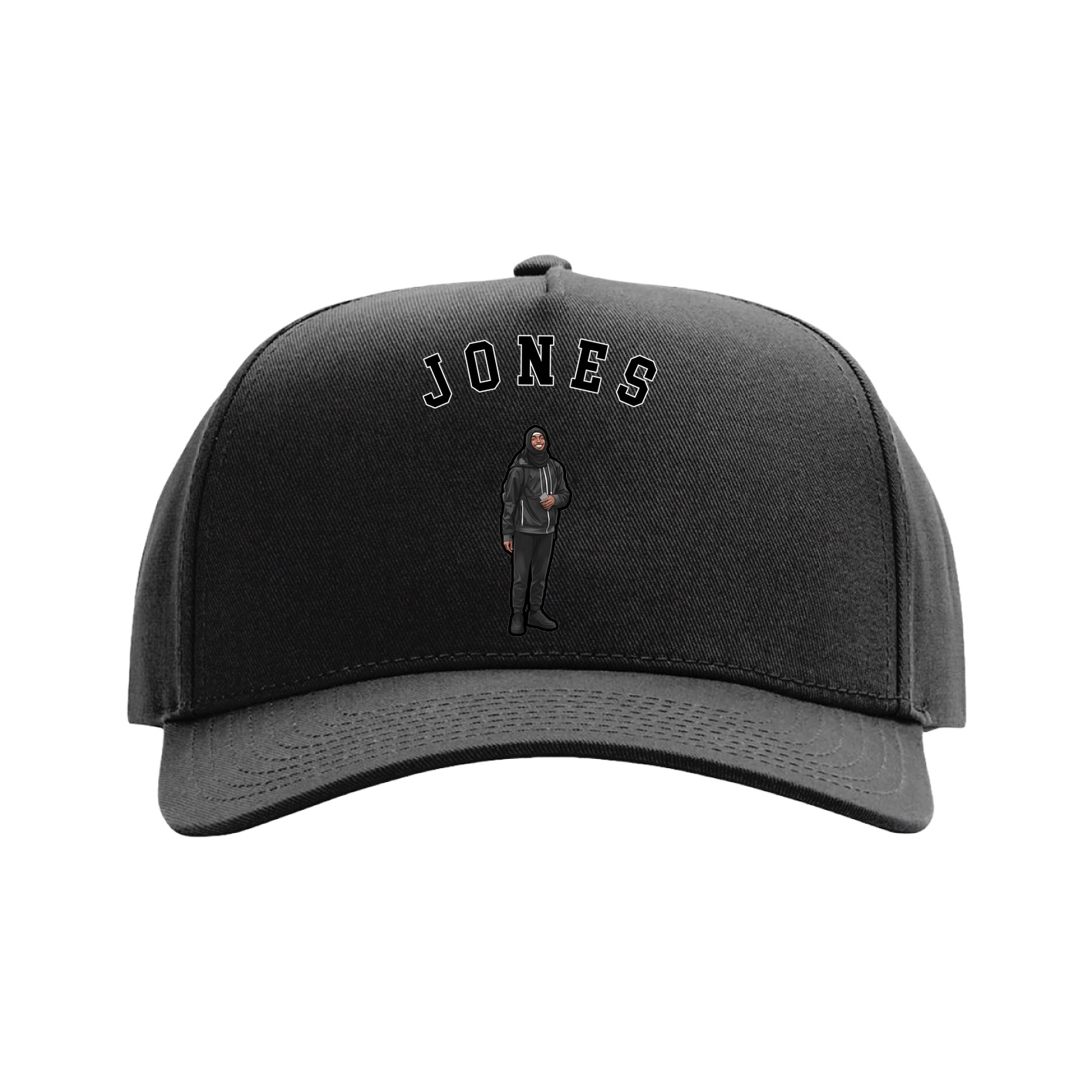 Full Fabric Five-Panel Champ Cap — Shirsey Arch in Black