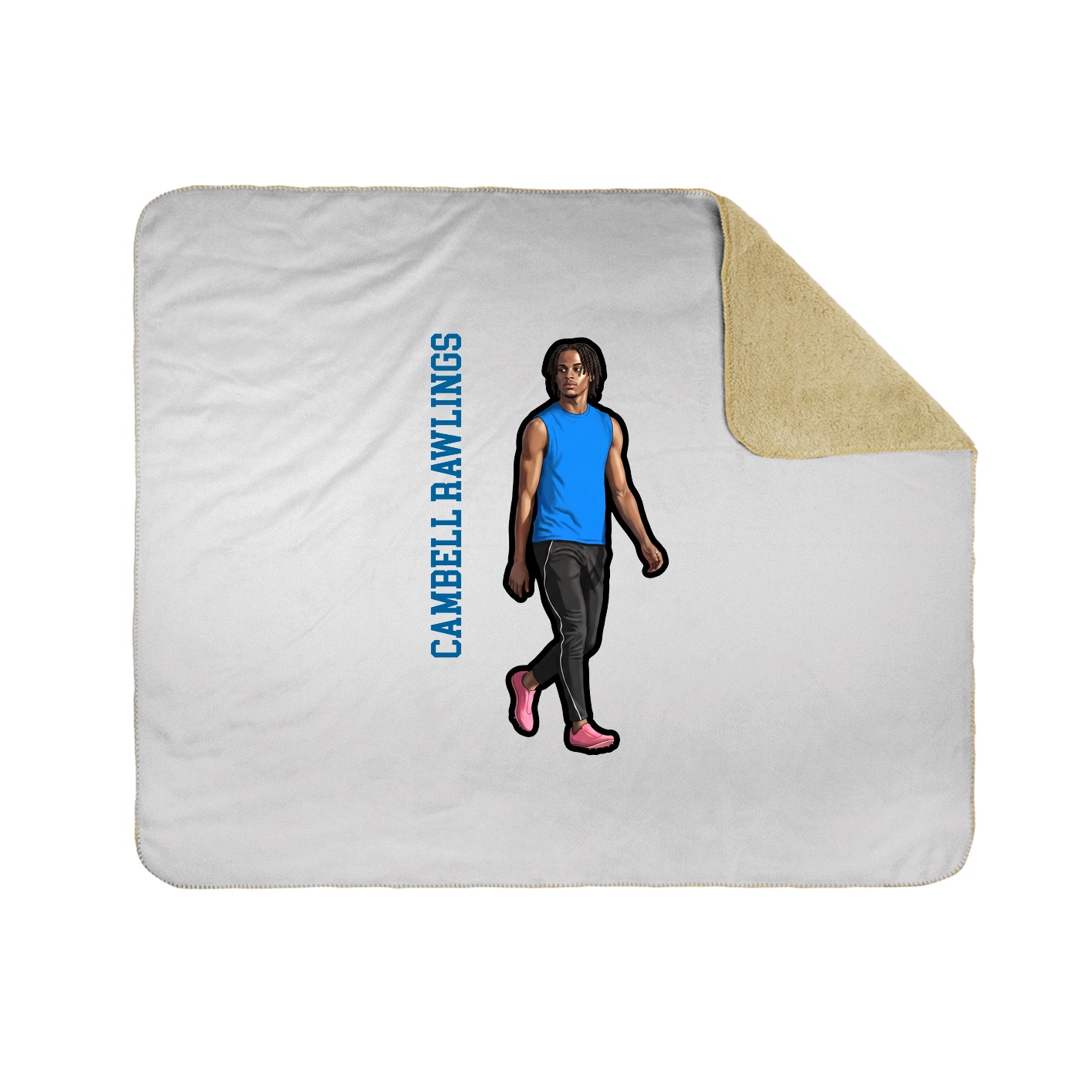 Throw Blanket — Name Vertical in White