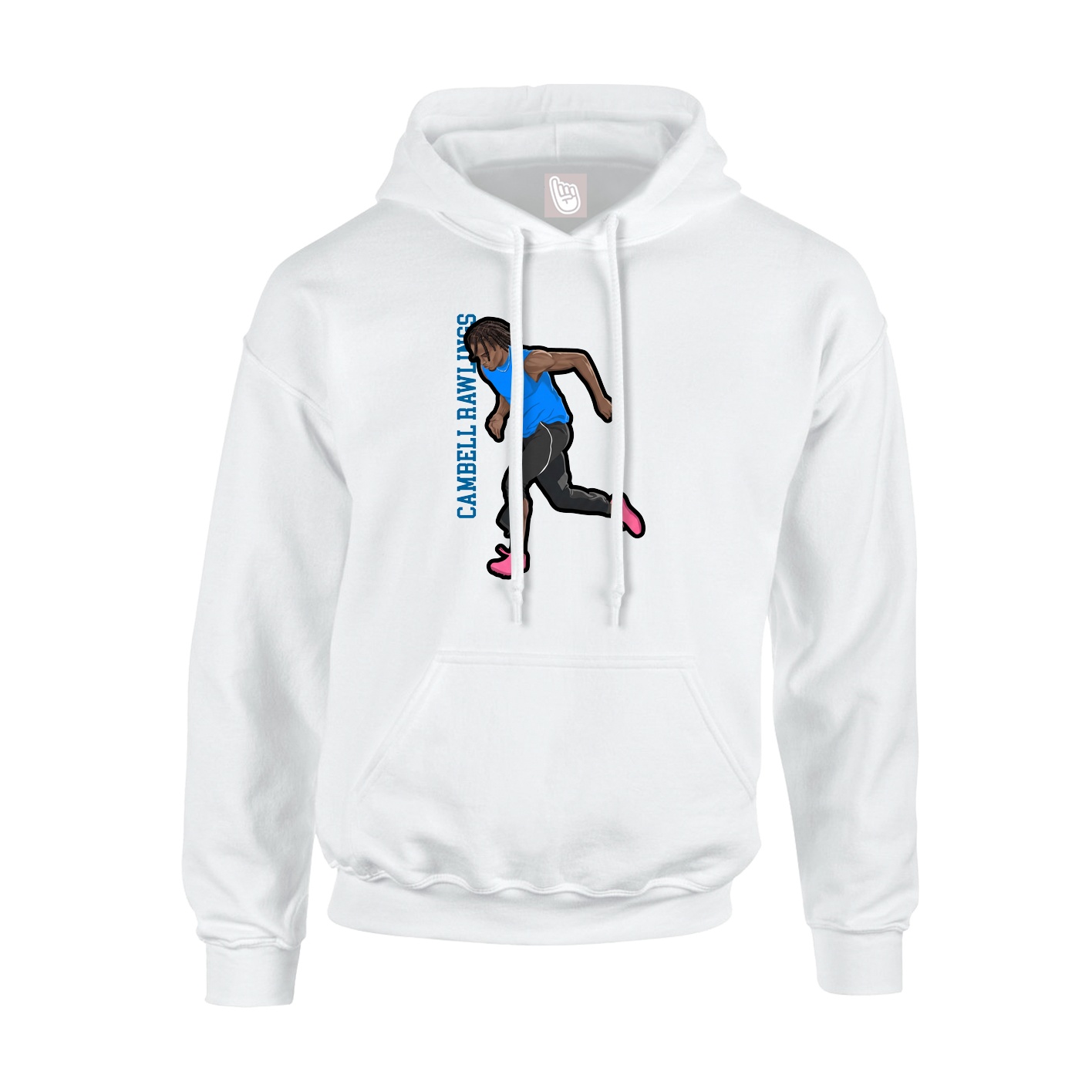 Youth Hoodie — Name Vertical in White