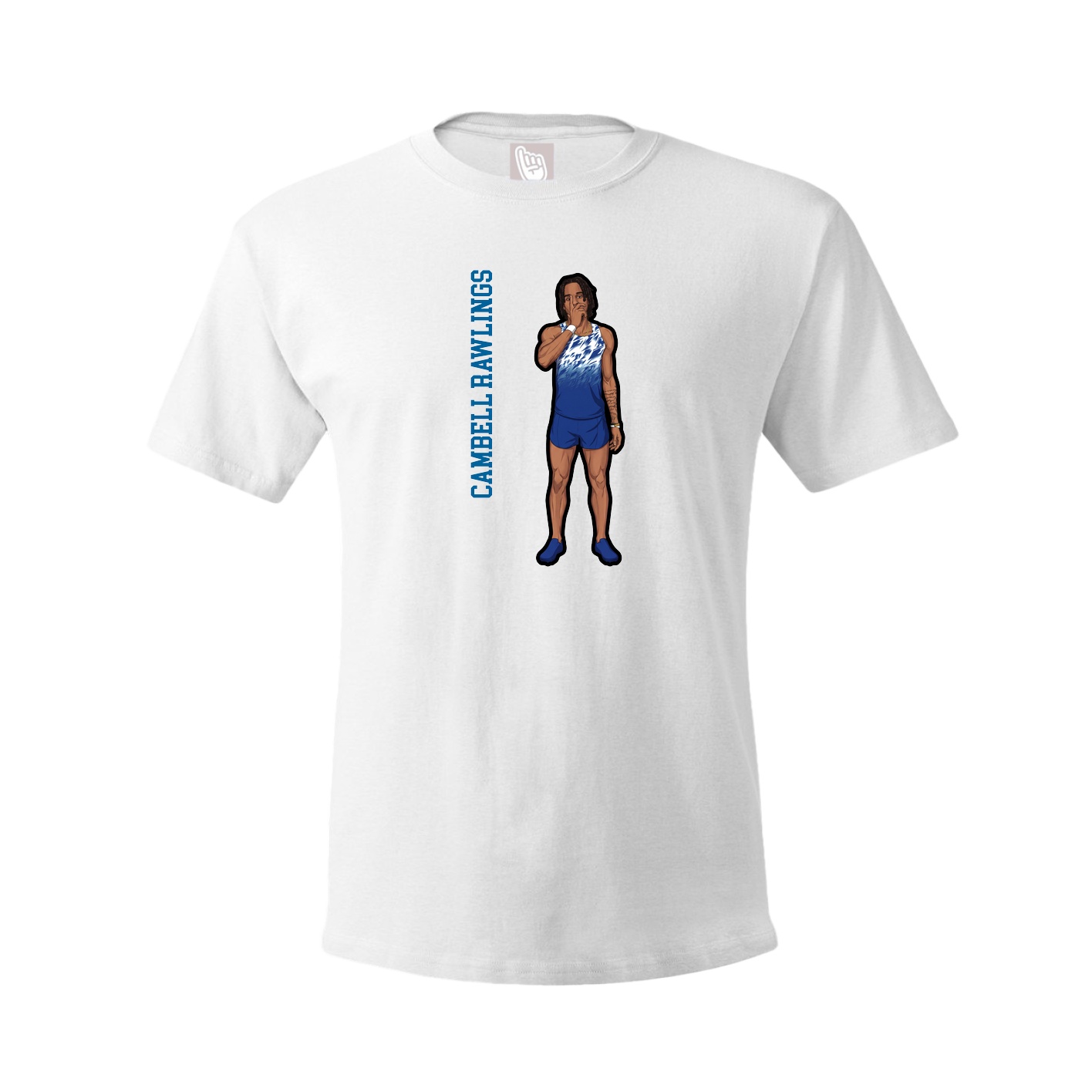 Tee — Name Vertical in White