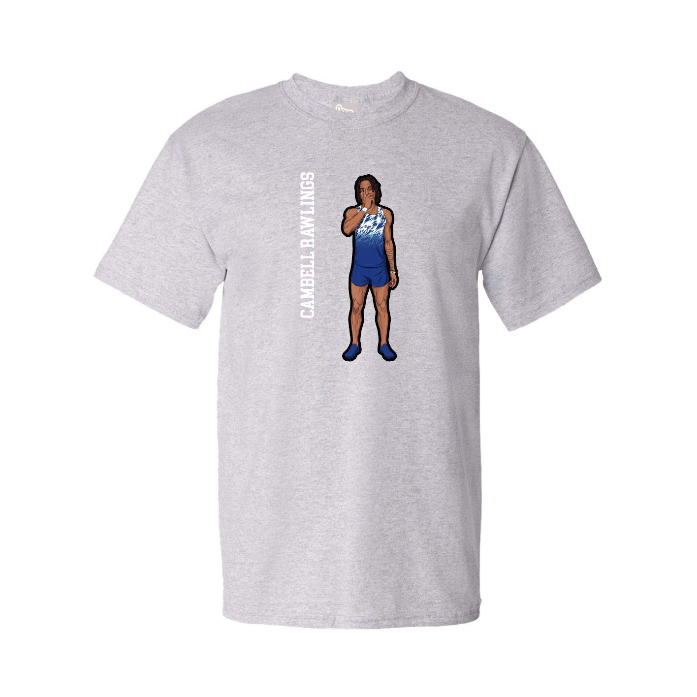 Youth Tee — Name Vertical in Grey