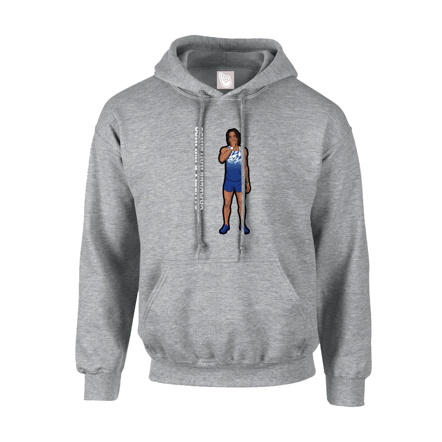 Hoodie — Name Vertical in Grey