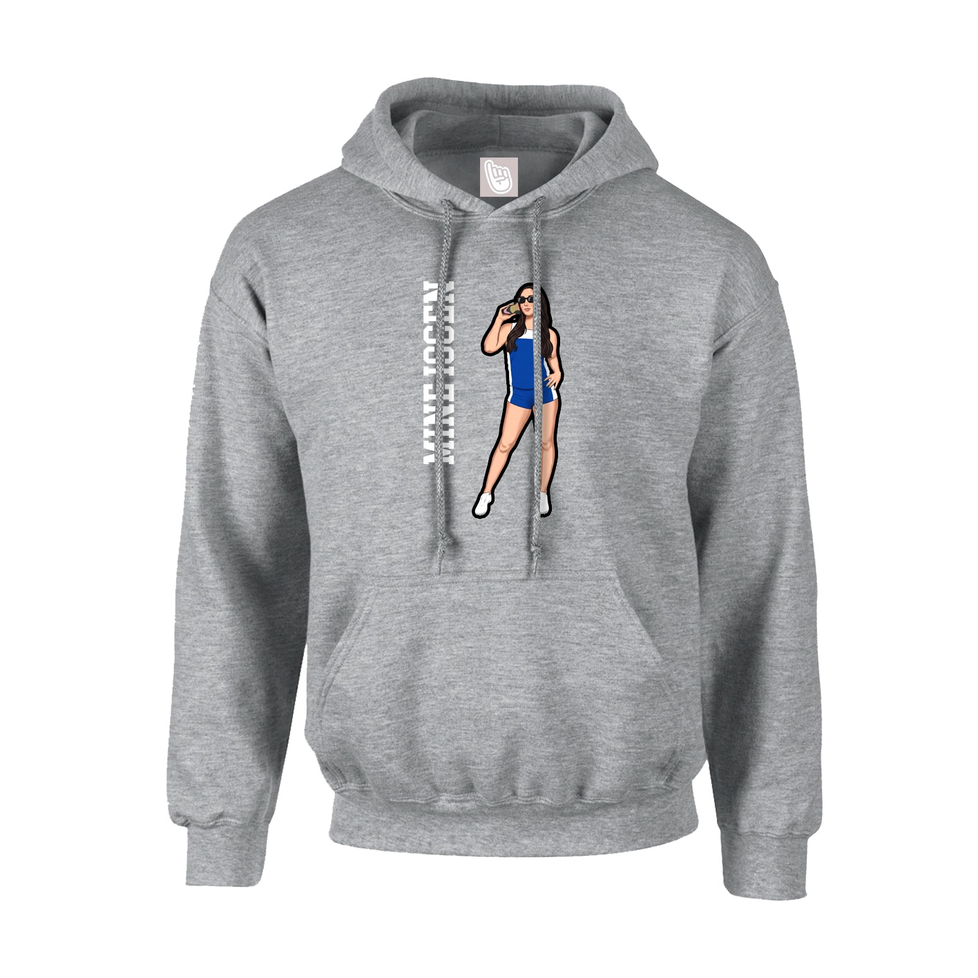 Youth Hoodie — Name Vertical in Grey