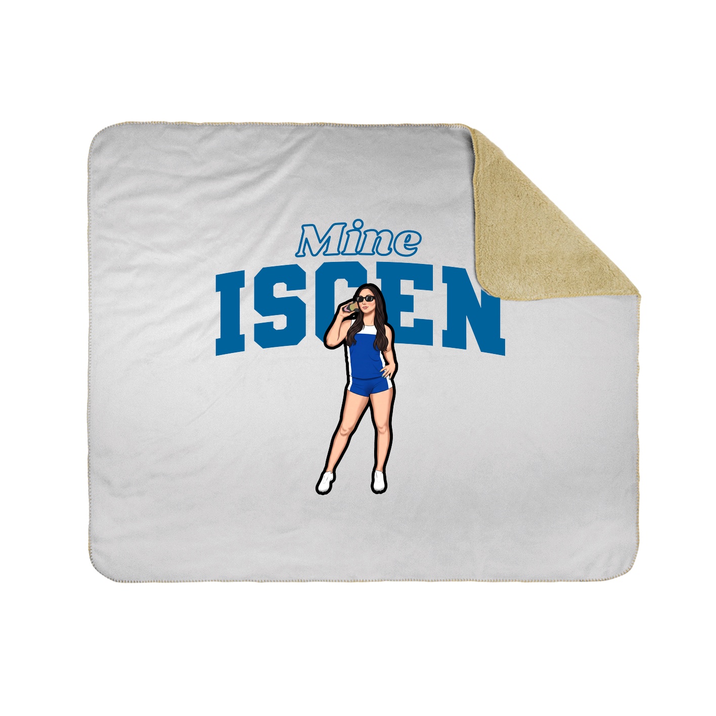 Throw Blanket — Name Arch in White