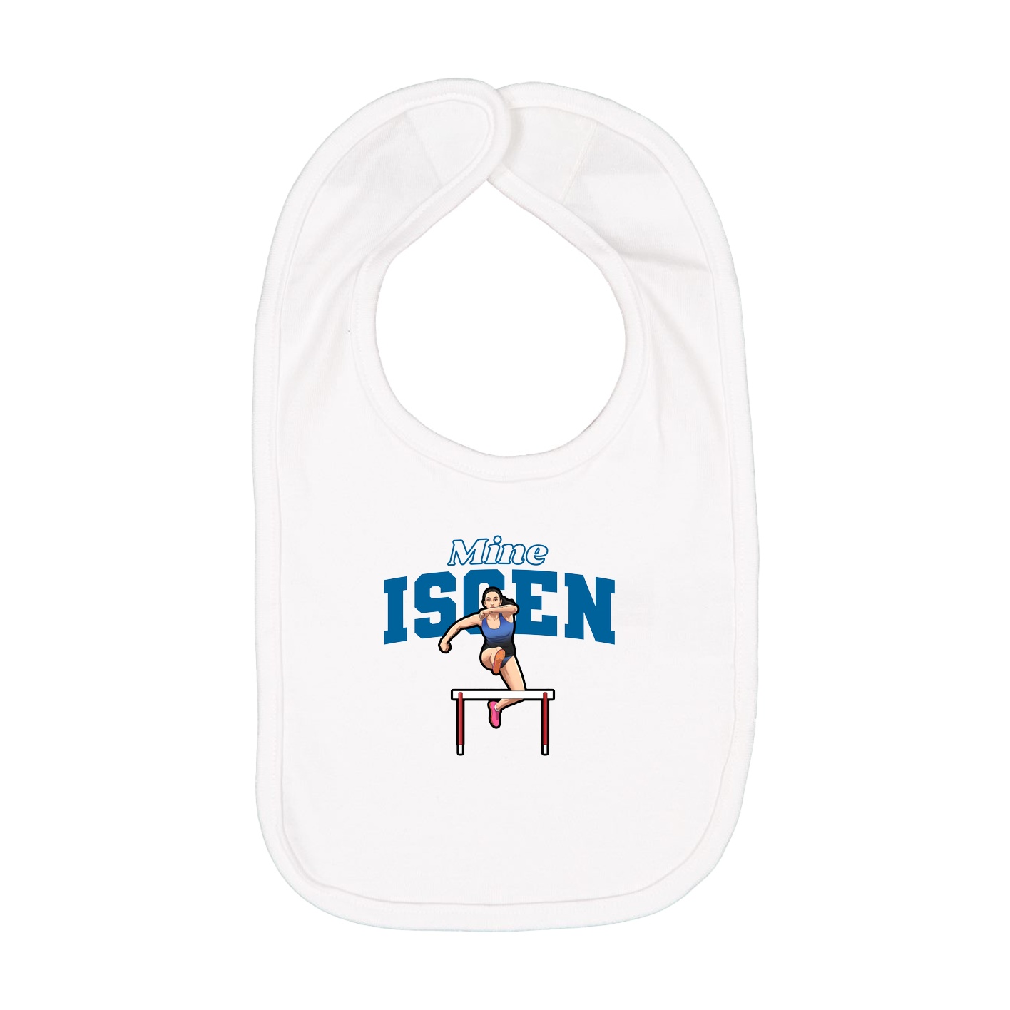 Infant Bib — Name Arch in White