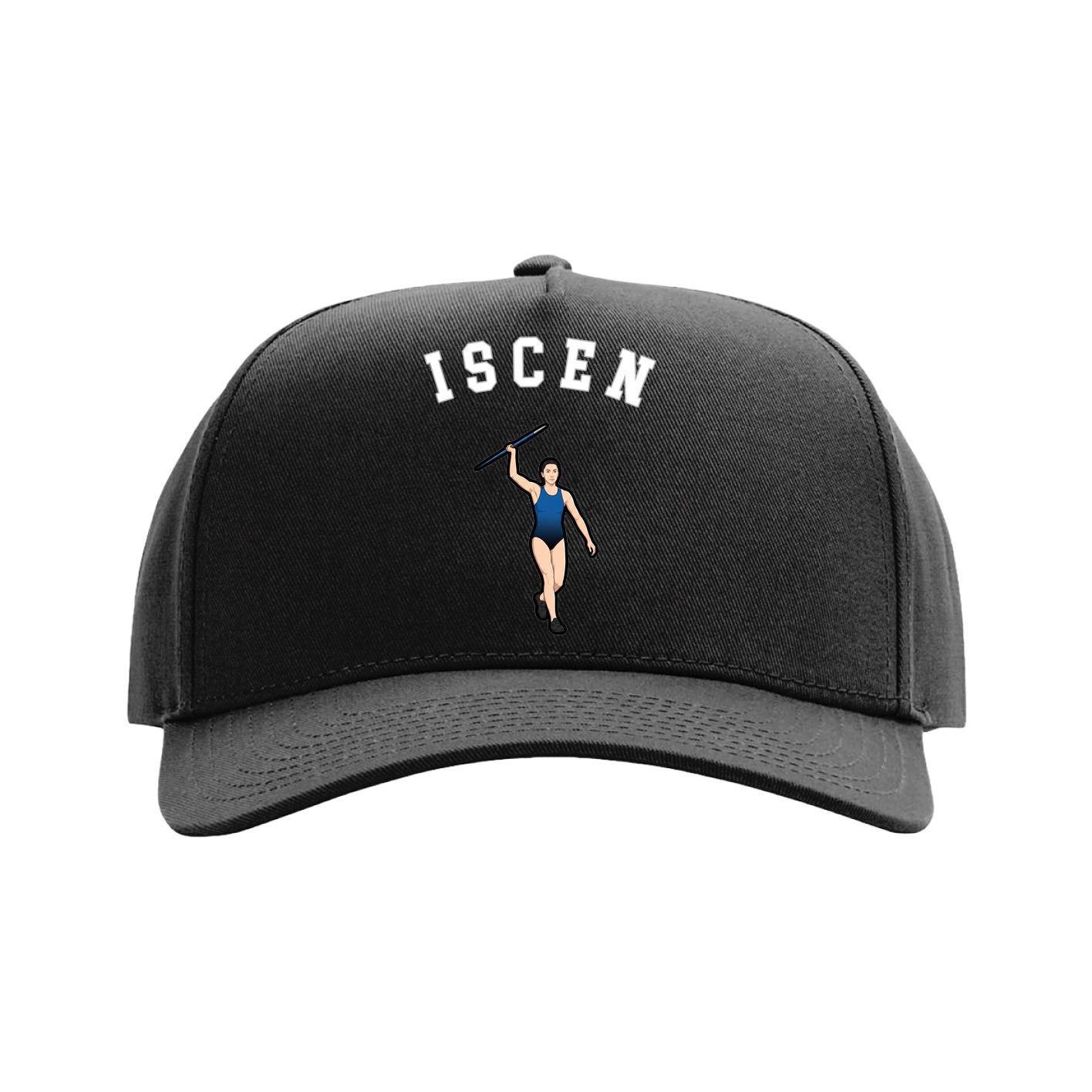 Full Fabric Five-Panel Champ Cap — Shirsey Arch in Black