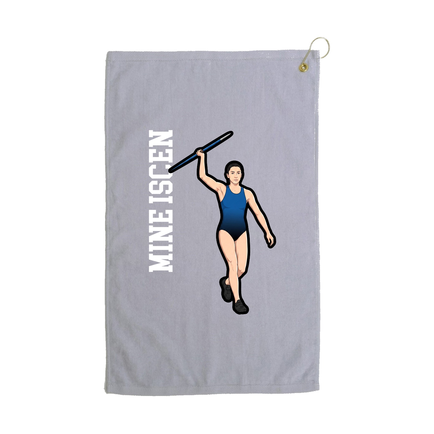 Golf Towel — Name Vertical in Grey