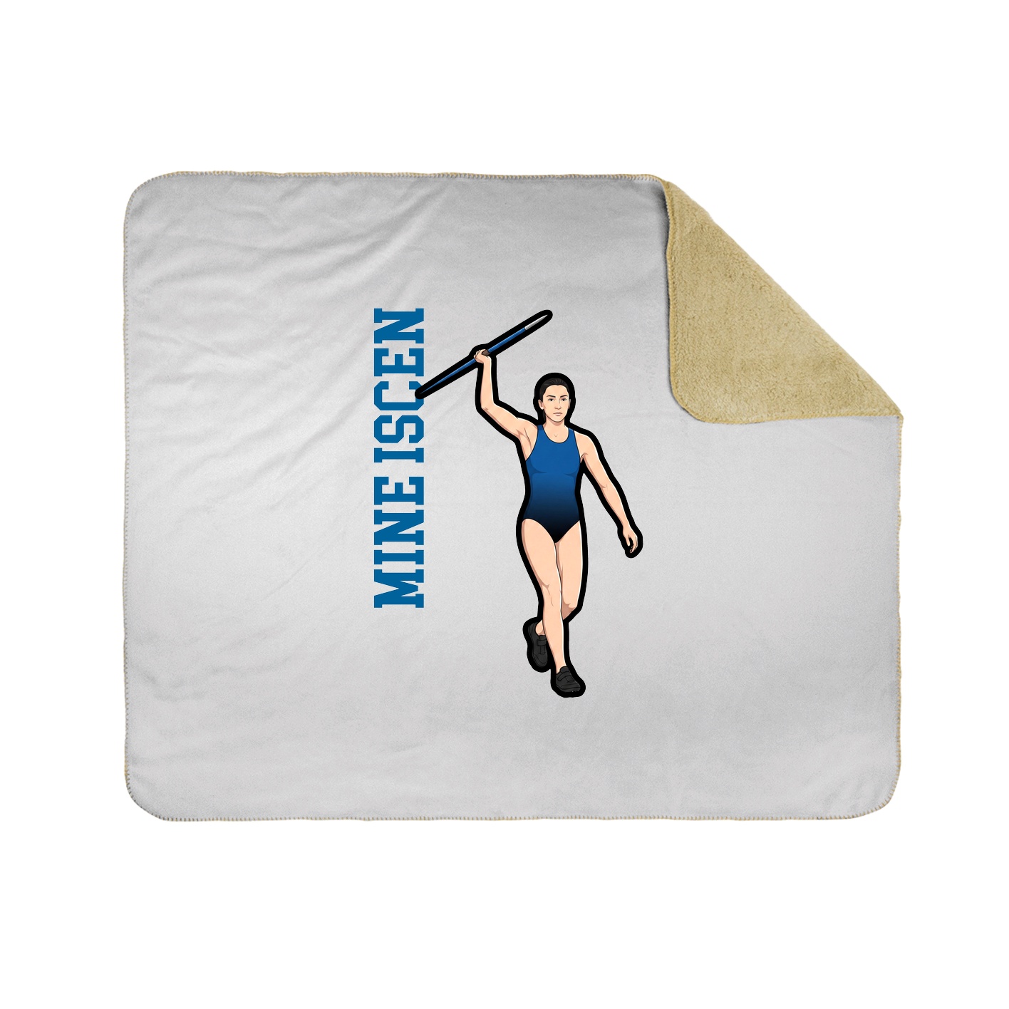 Throw Blanket — Name Vertical in White