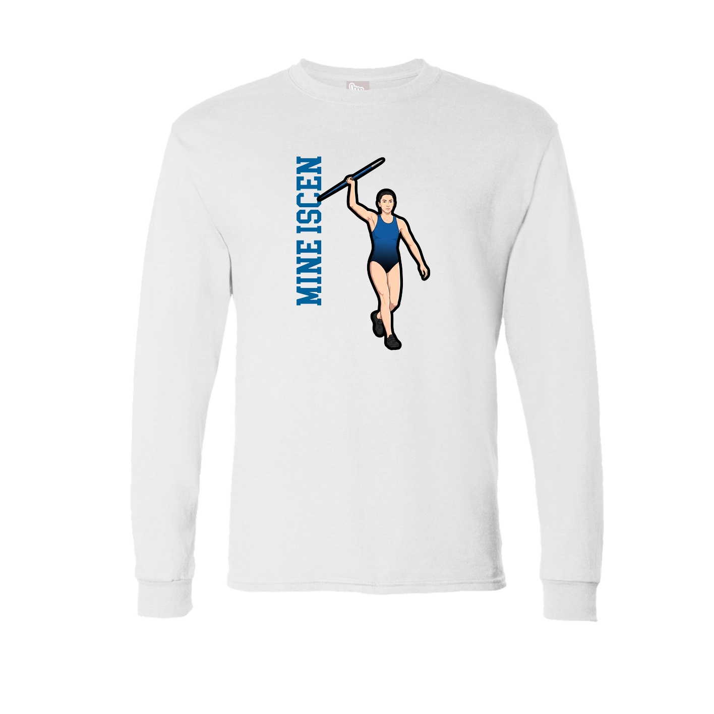 Long Sleeve Tee — Name Vertical in White
