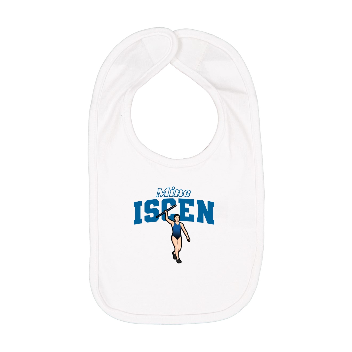 Infant Bib — Name Arch in White