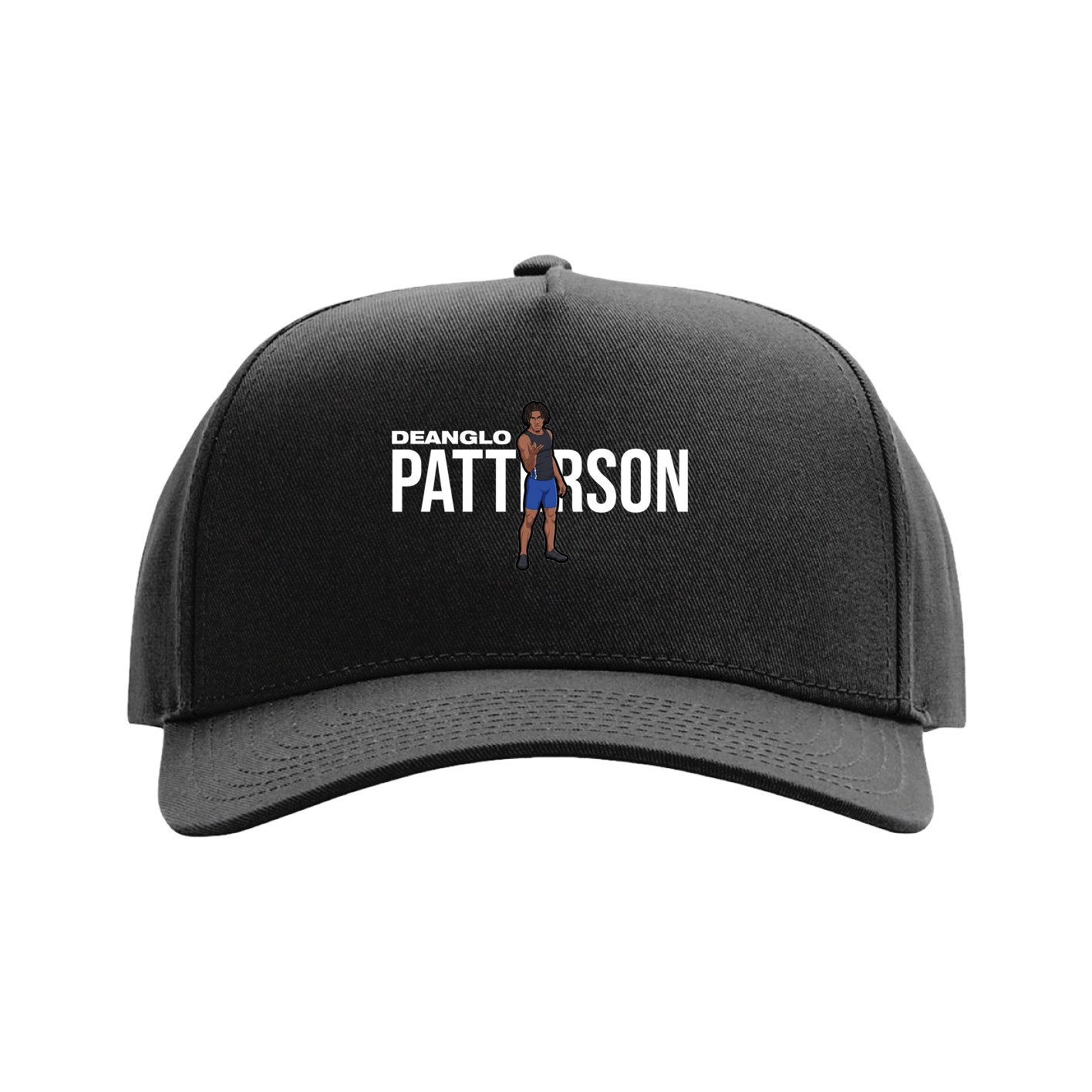 Full Fabric Five-Panel Champ Cap — Player Name in Black