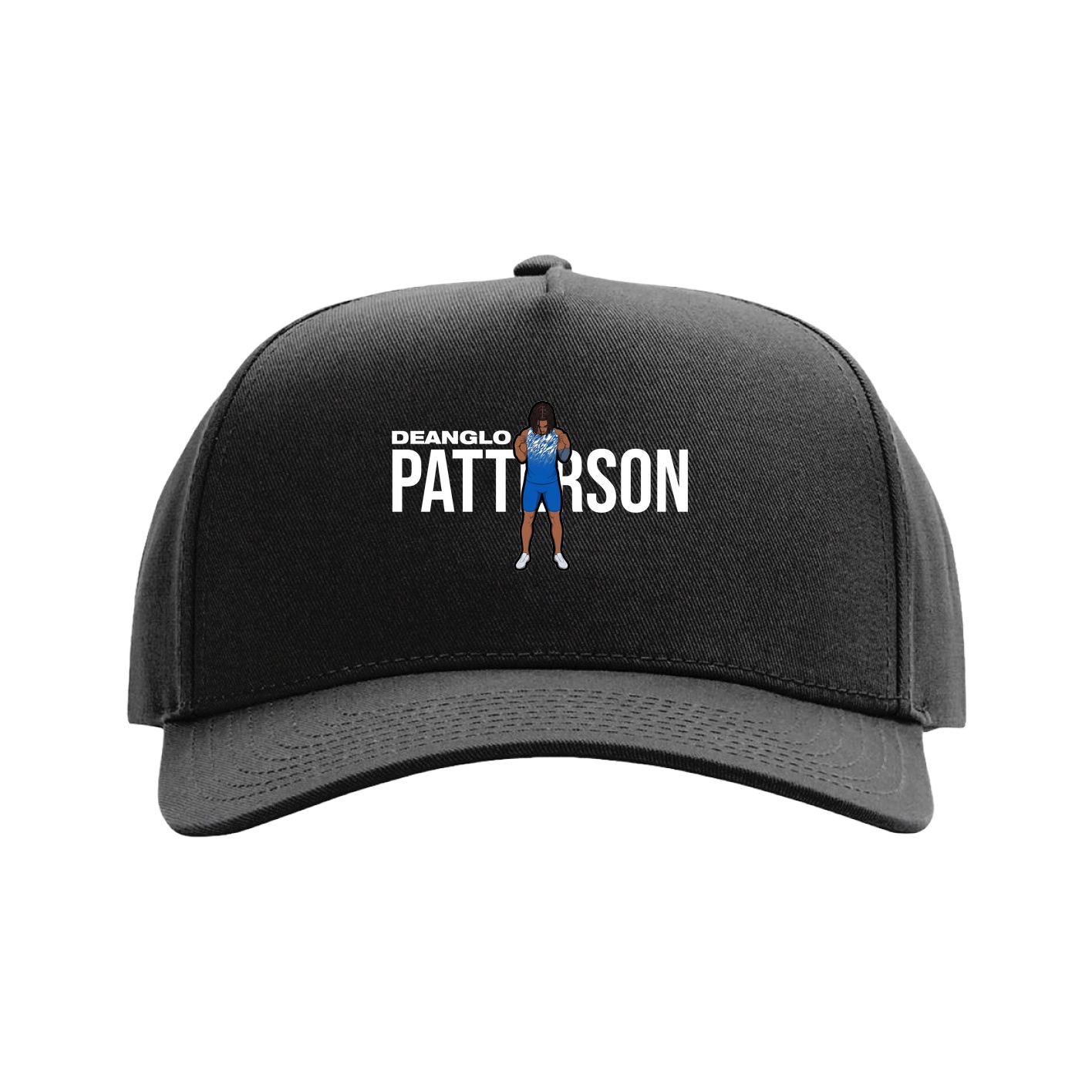 Full Fabric Five-Panel Champ Cap — Player Name in Black