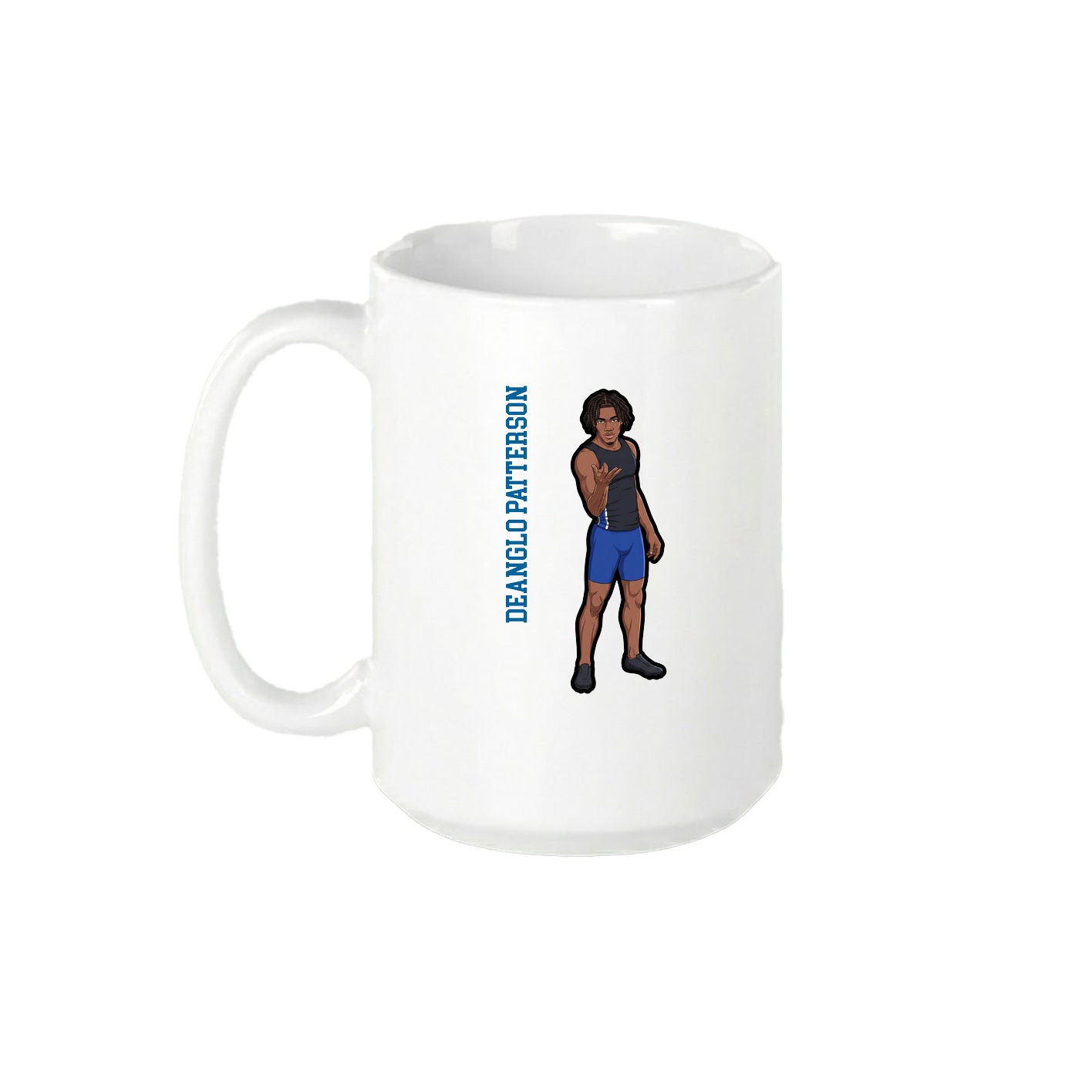 15oz Coffee Mug — Name Vertical in White