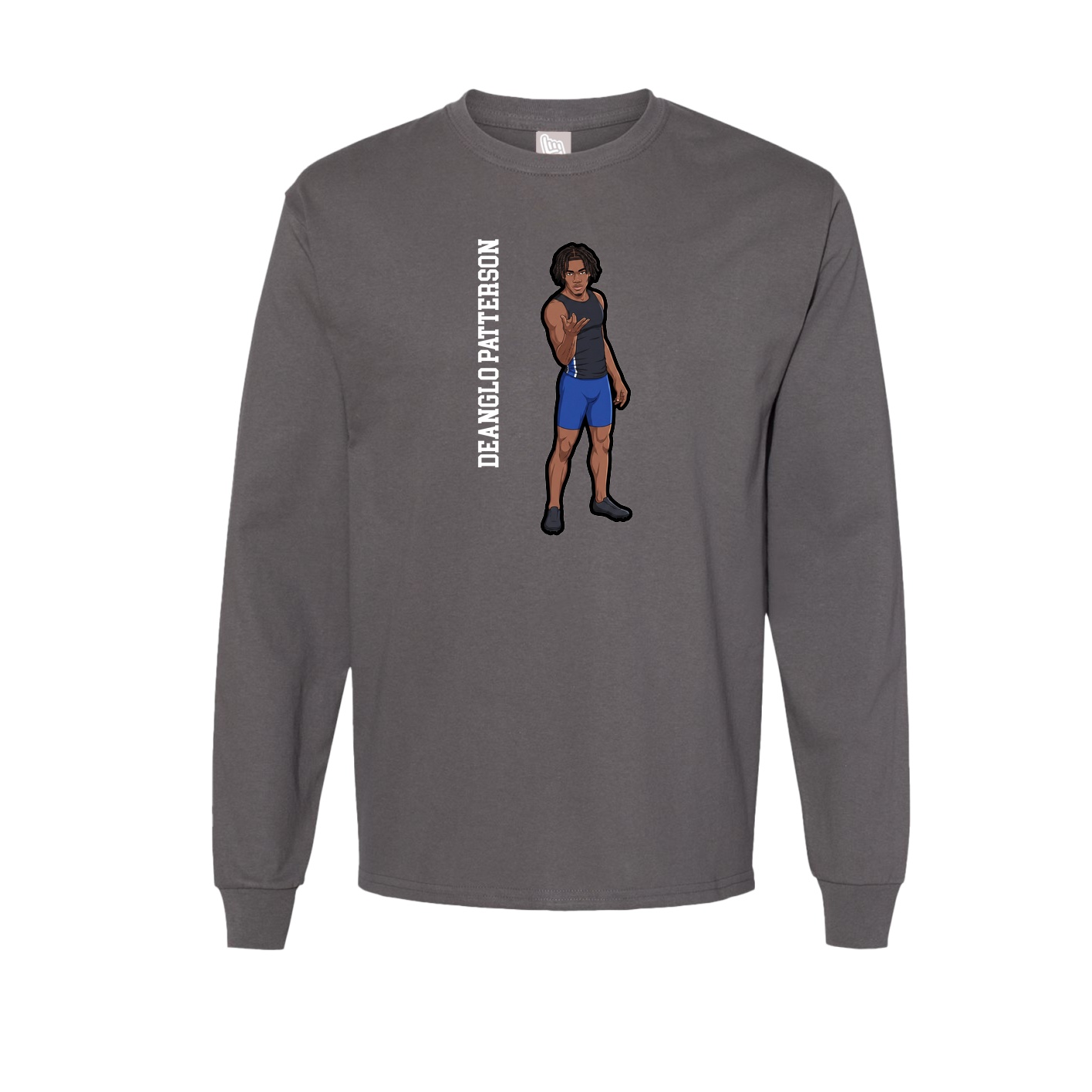 Long Sleeve Tee — Name Vertical in Grey