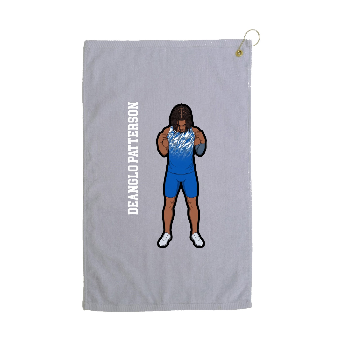 Golf Towel — Name Vertical in Grey