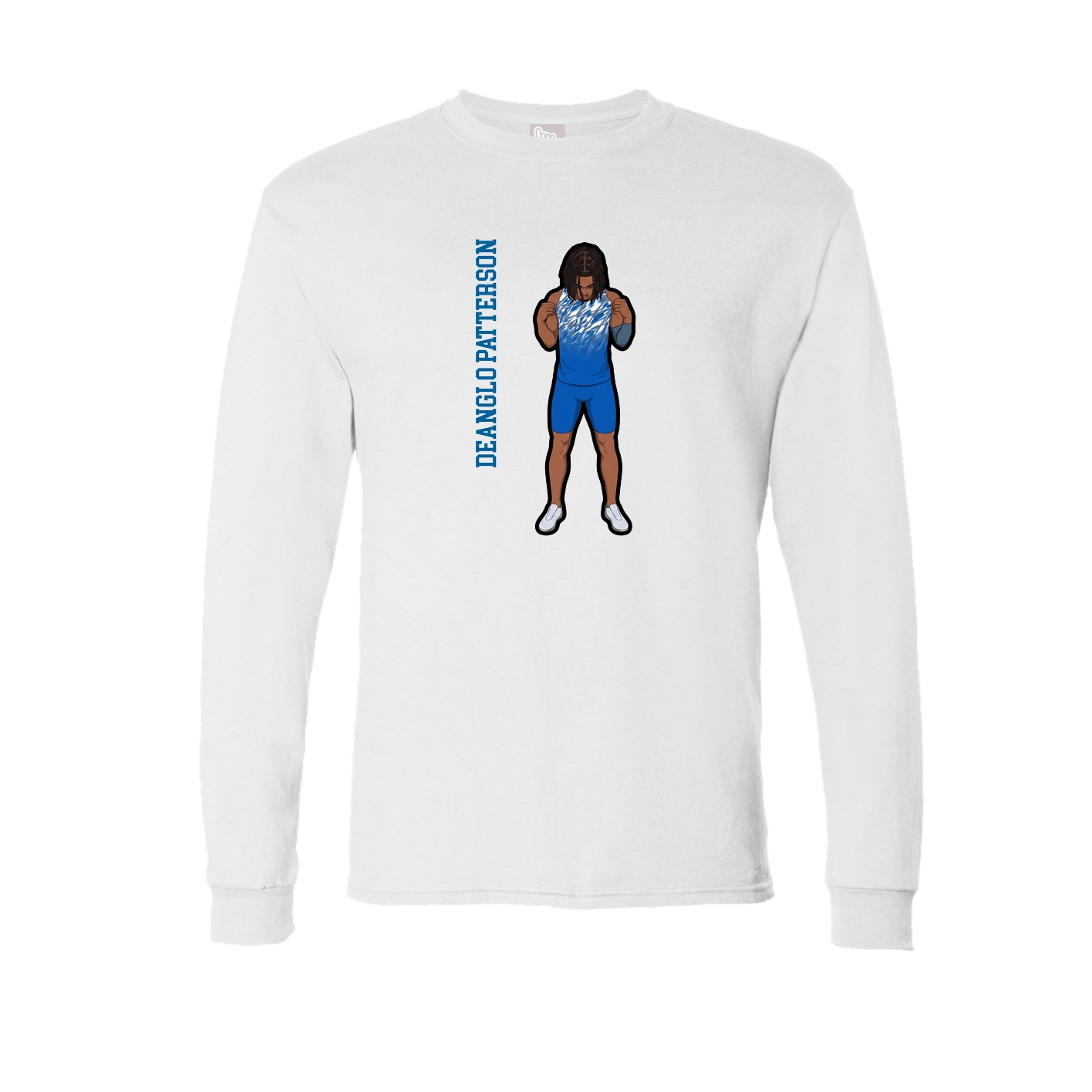 Long Sleeve Tee — Name Vertical in White