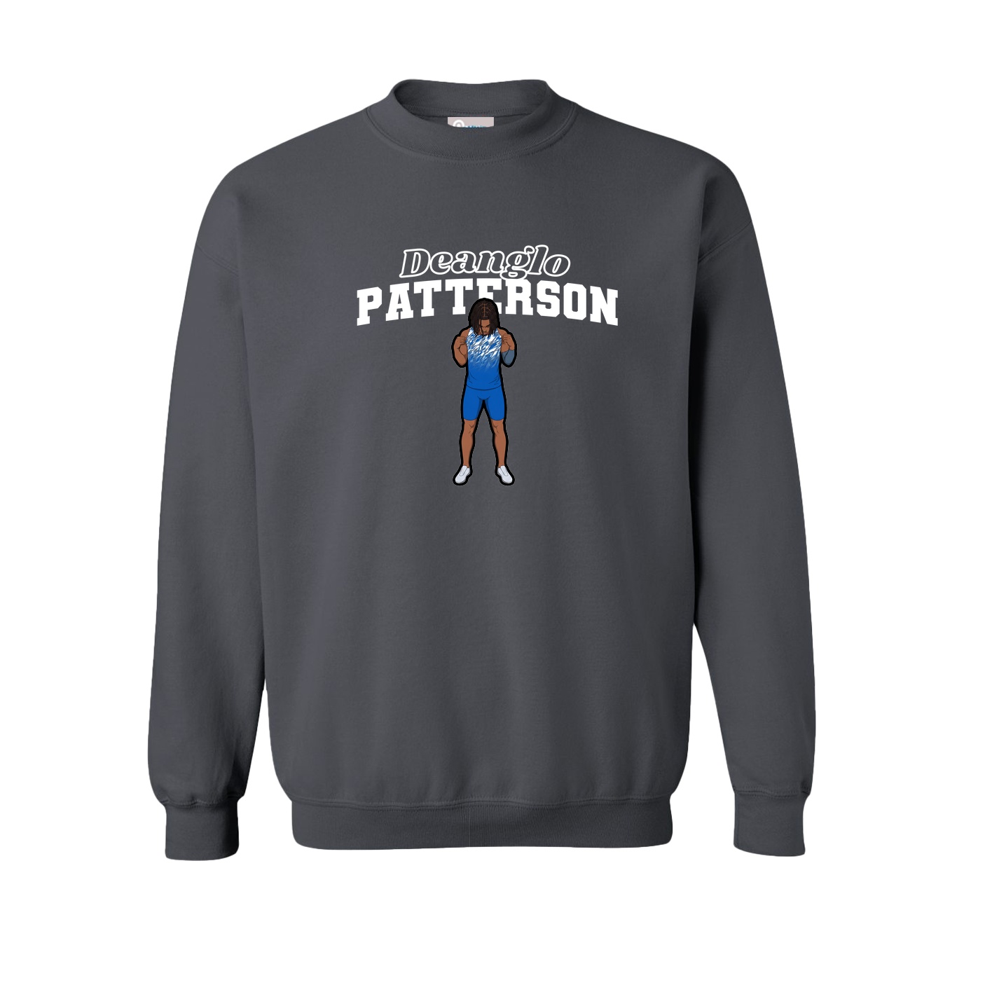 Fleece Crew — Name Arch in Grey