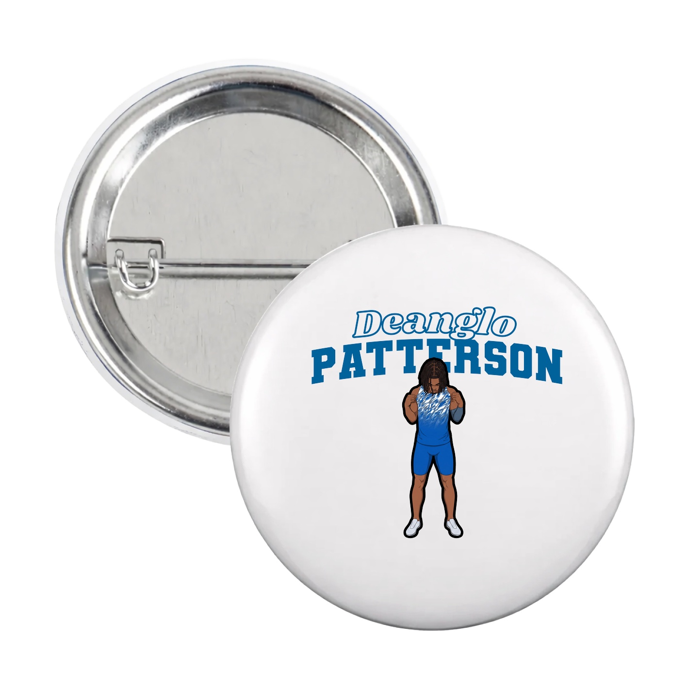 Game Day Button — Name Arch in White