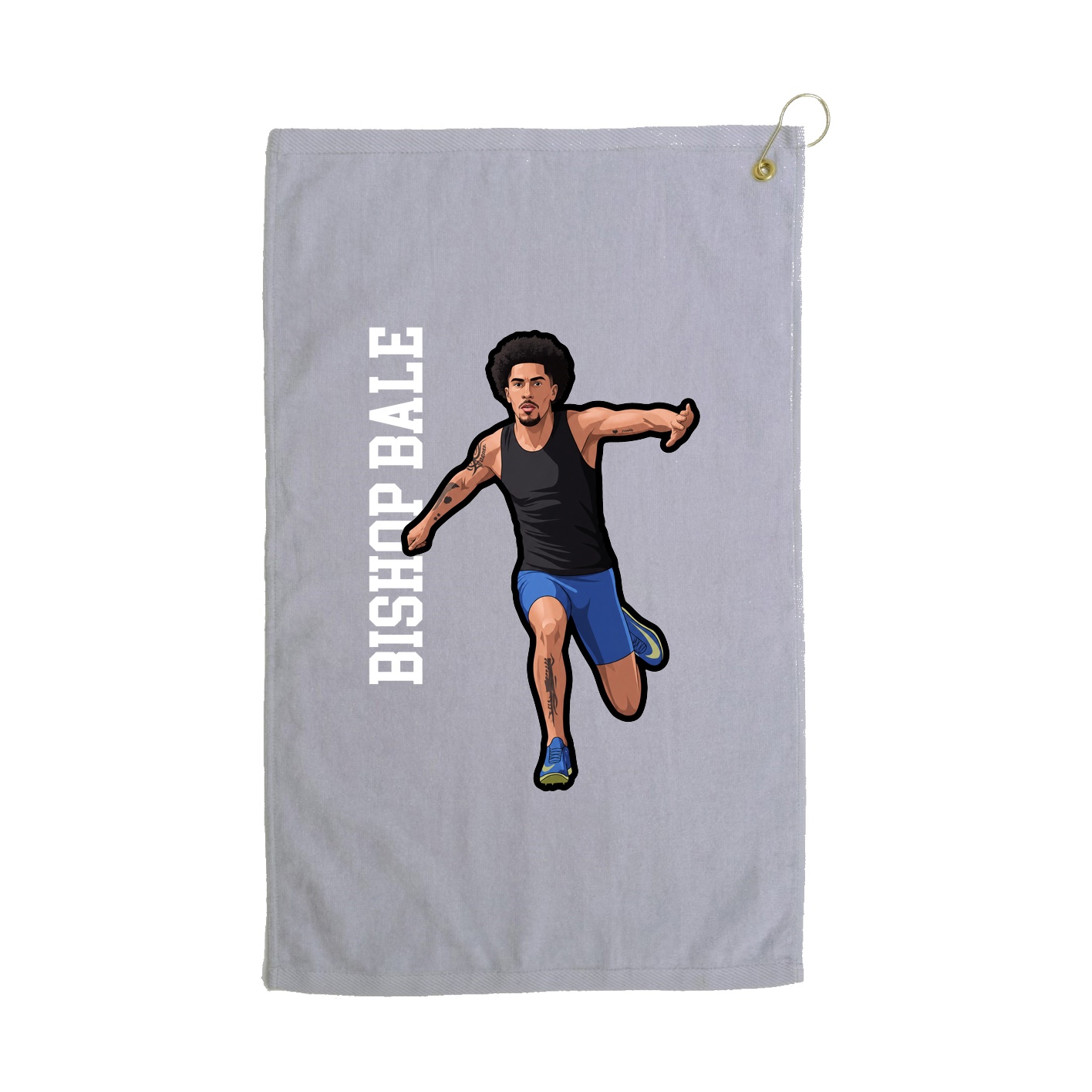 Golf Towel — Name Vertical in Grey