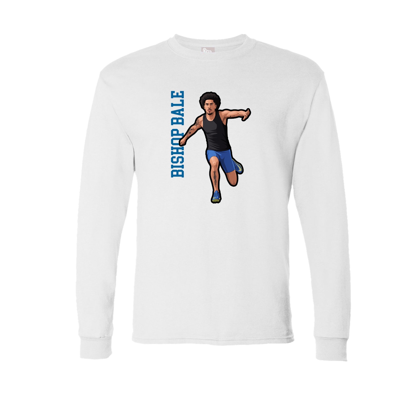 Long Sleeve Tee — Name Vertical in White