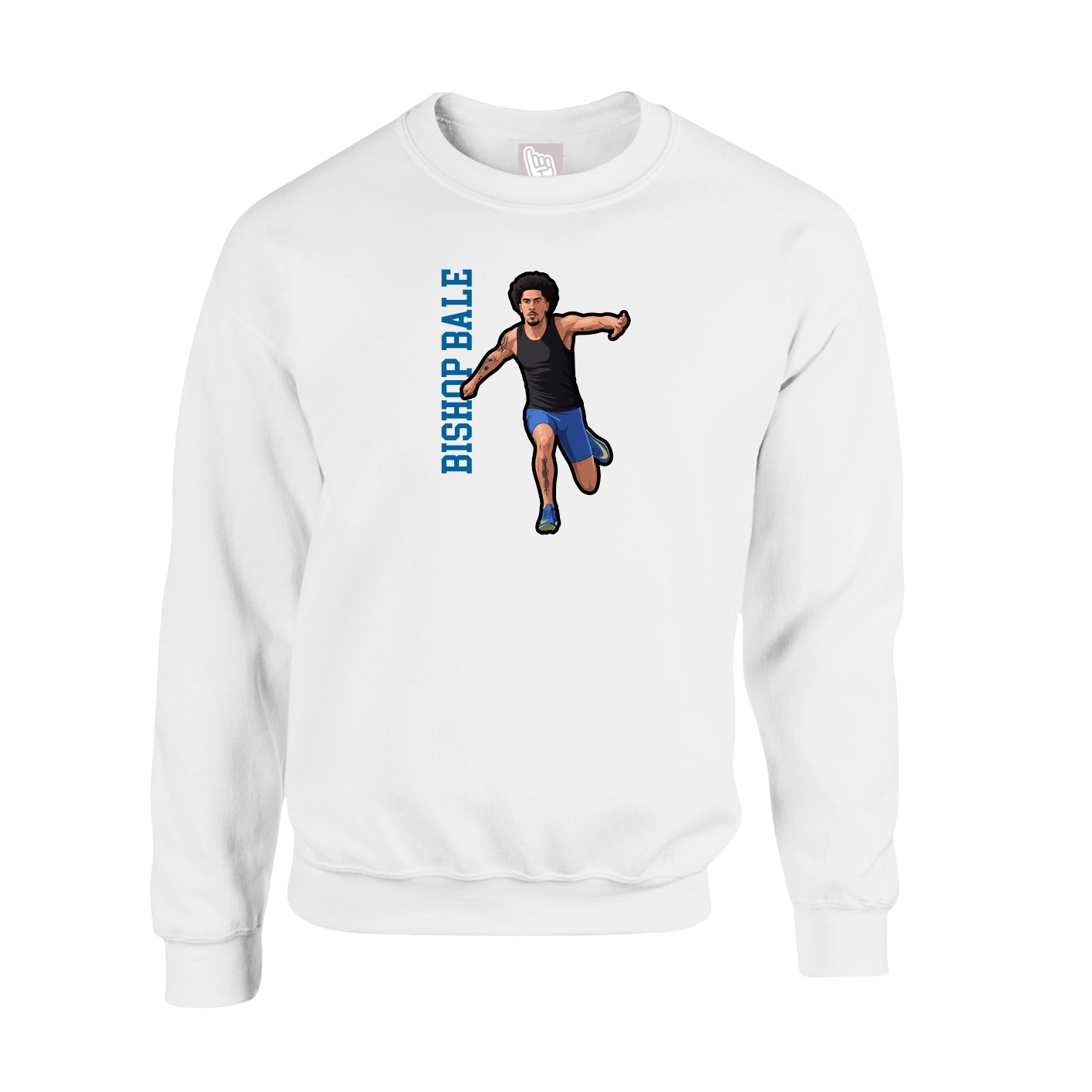 Fleece Crew — Name Vertical in White