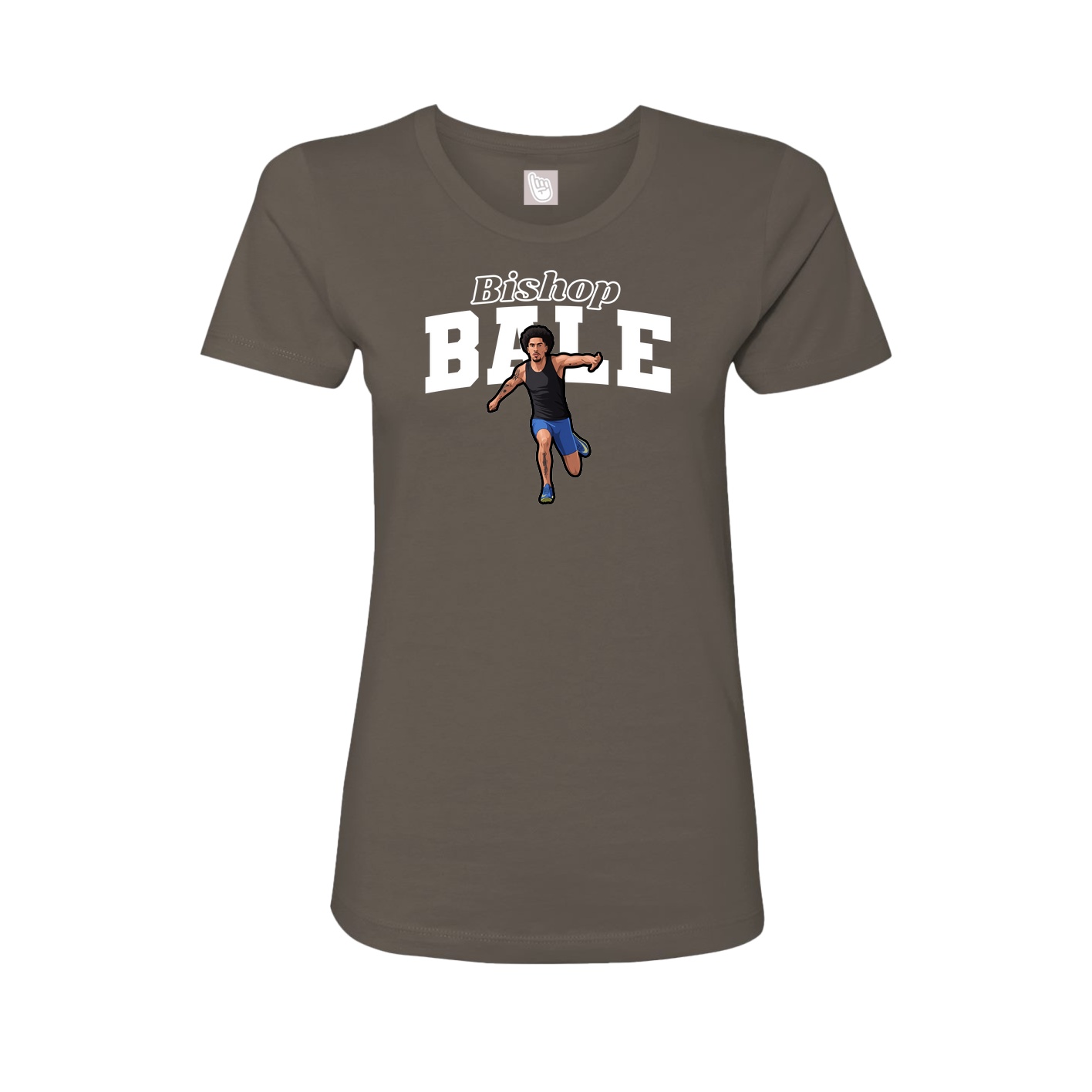 Fitted Women's Tee — Name Arch in Grey