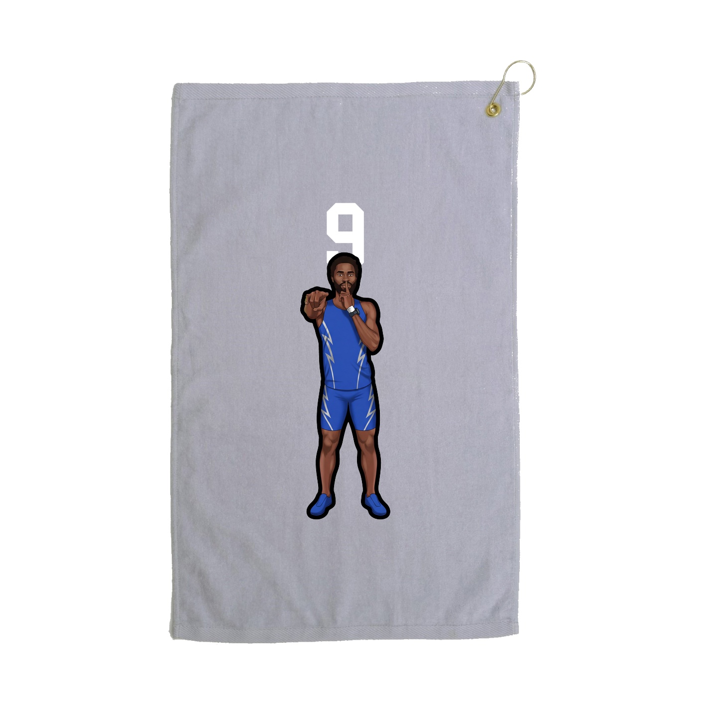 Golf Towel — Number Top in Grey