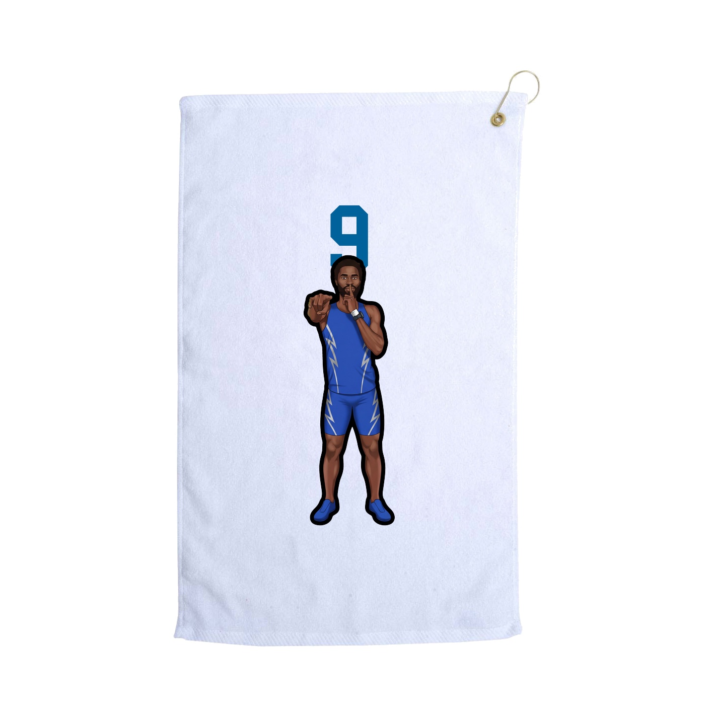 Golf Towel — Number Top in White