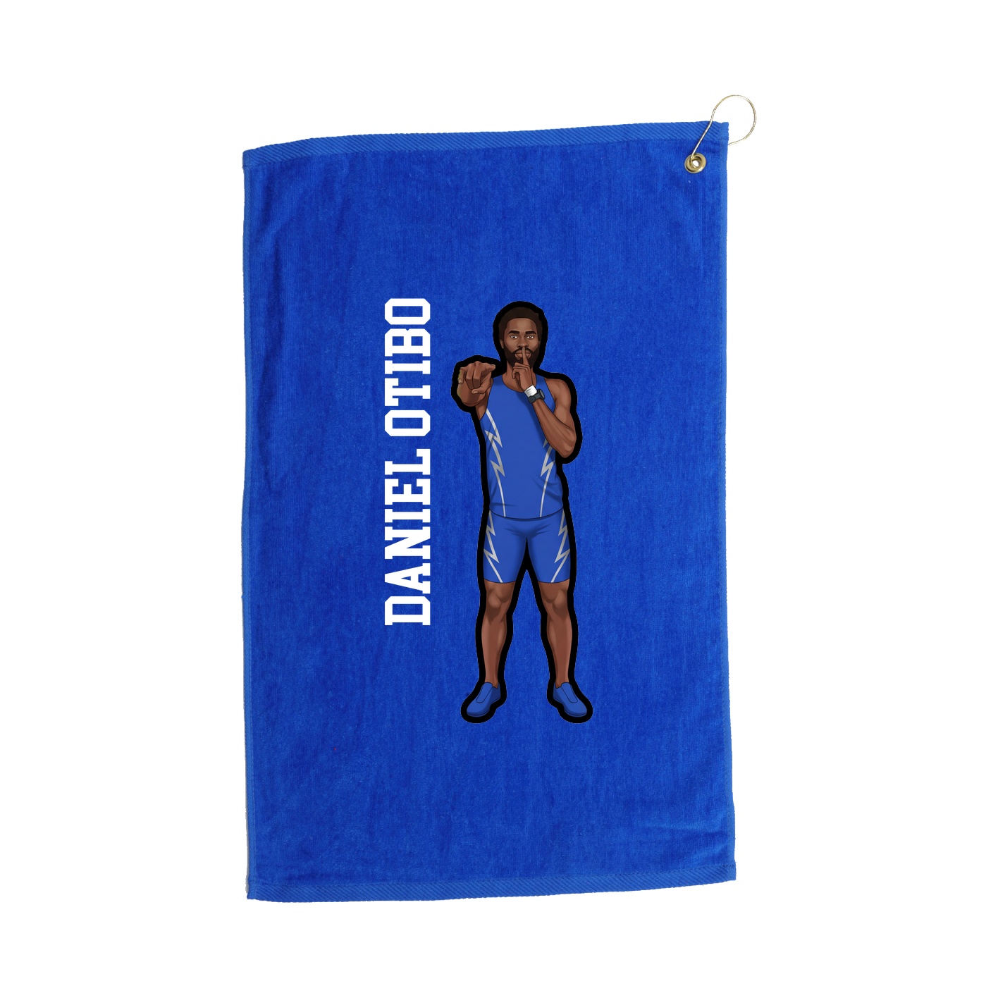 Golf Towel — Name Vertical in Royal