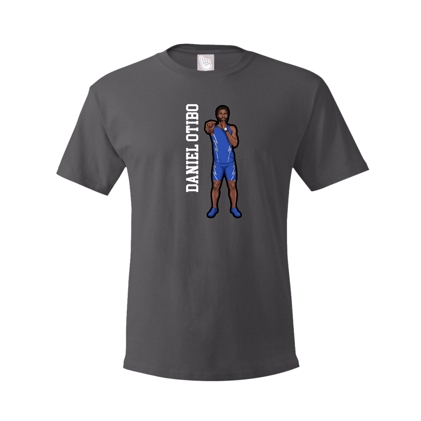 Tee — Name Vertical in Grey
