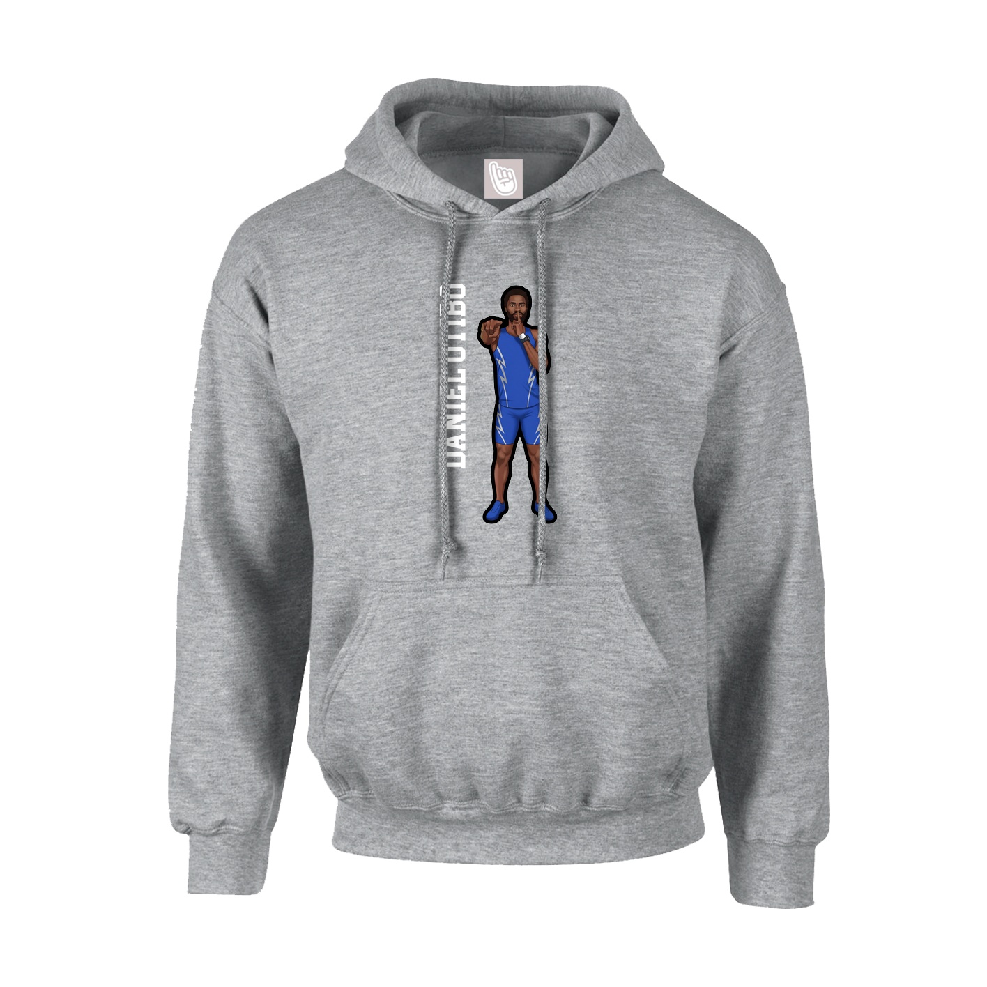 Youth Hoodie — Name Vertical in Grey