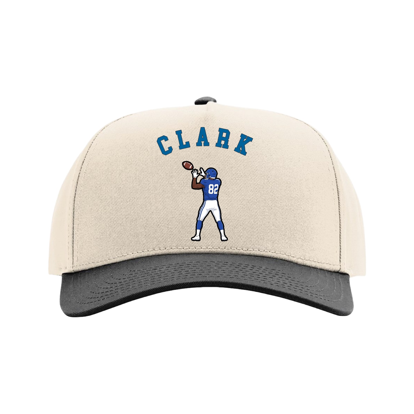 Full Fabric Five-Panel Champ Cap — Shirsey Arch in Cream/Black