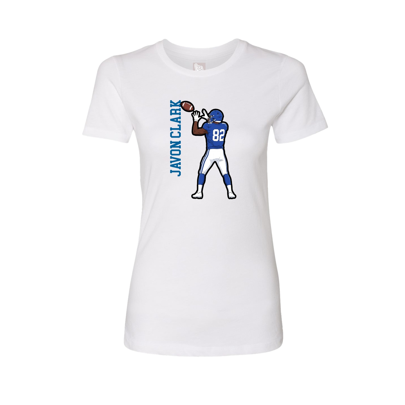 Fitted Women's Tee — Name Vertical in White