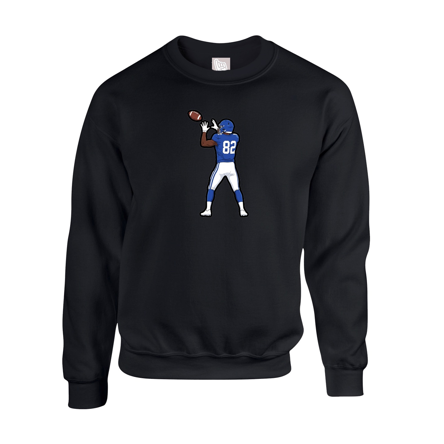 Fleece Crew — Name Vertical in Black
