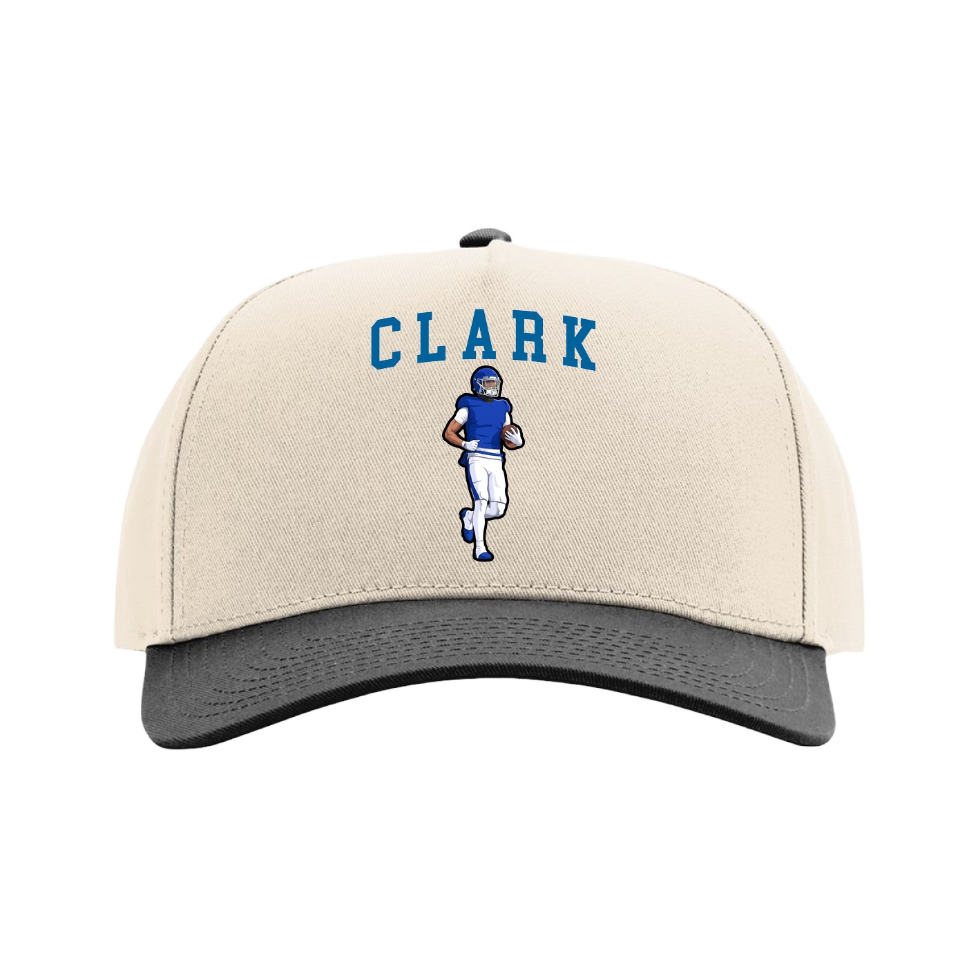 Full Fabric Five-Panel Champ Cap — Shirsey in Cream/Black