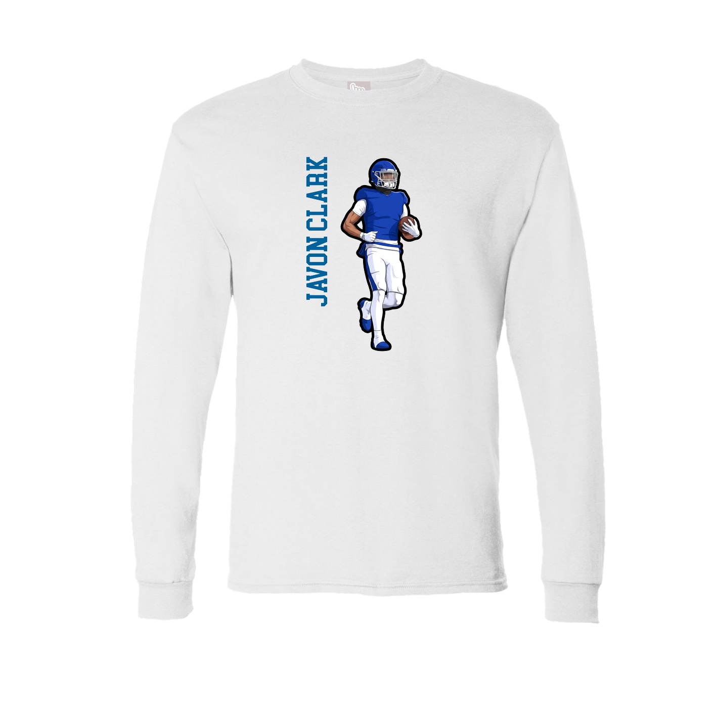 Long Sleeve Tee — Name Vertical in White
