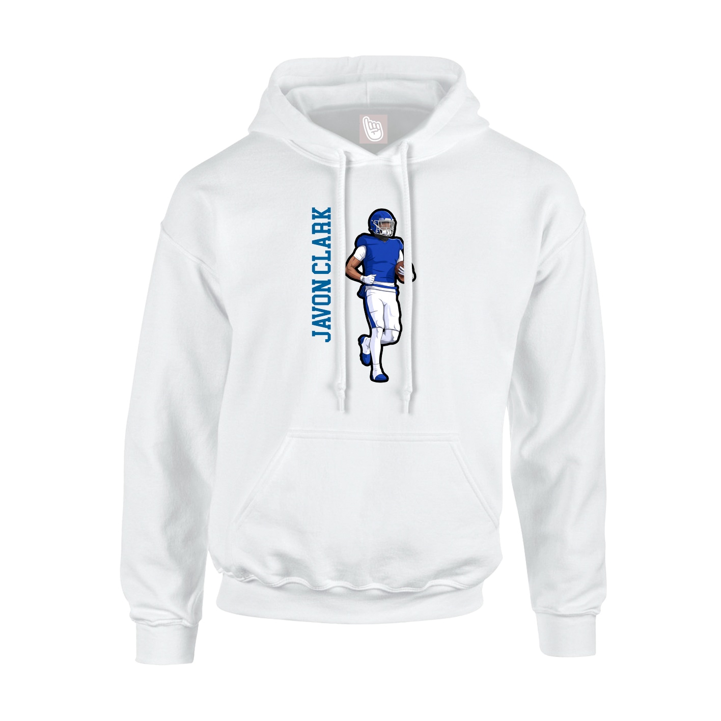 Youth Hoodie — Name Vertical in White