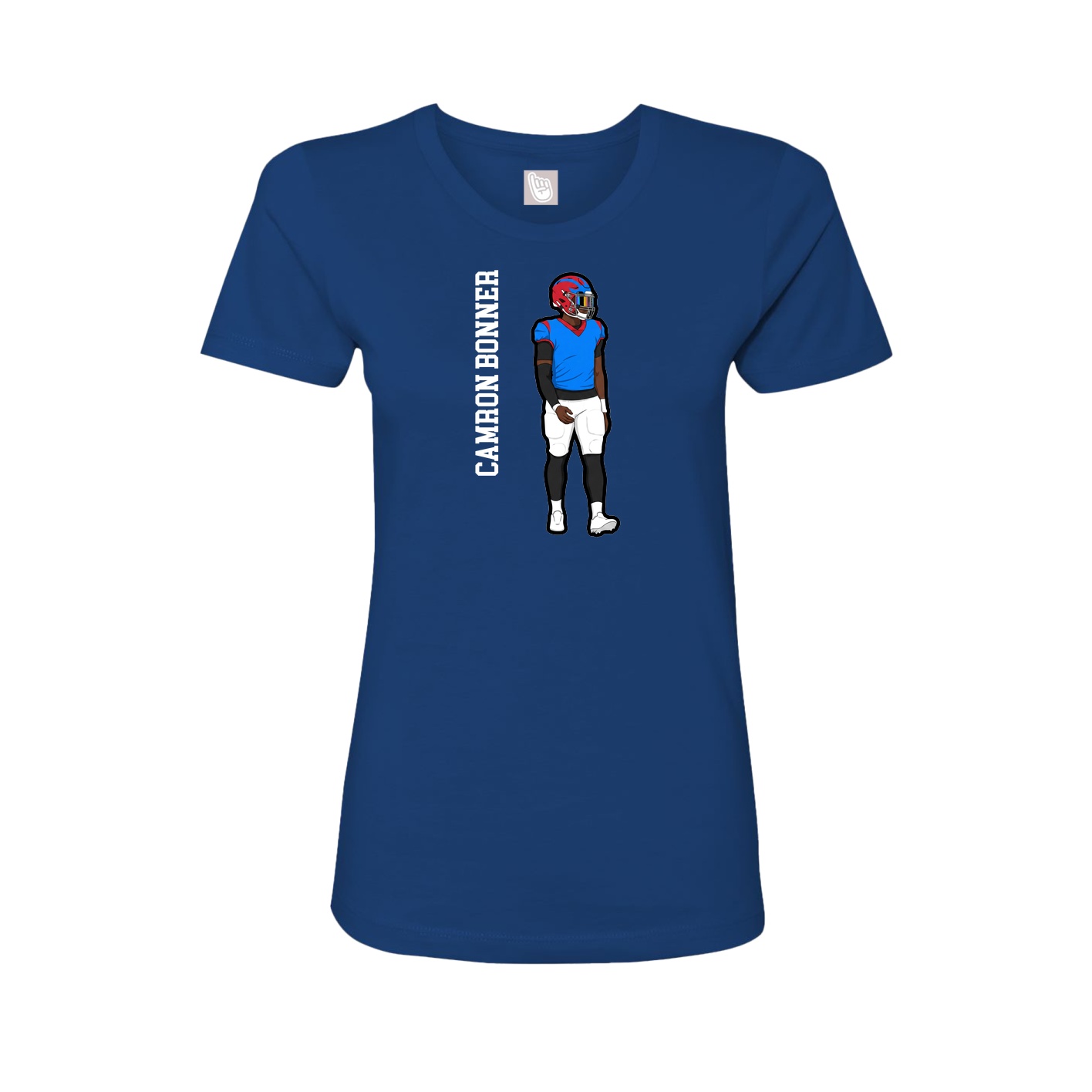 Womens Tee — Name Vertical in Royal