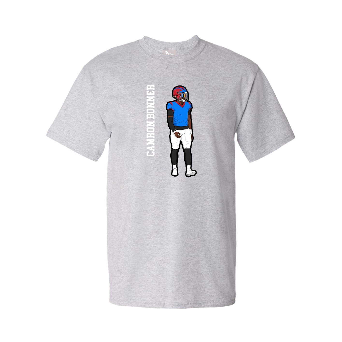 Youth Tee — Name Vertical in Grey