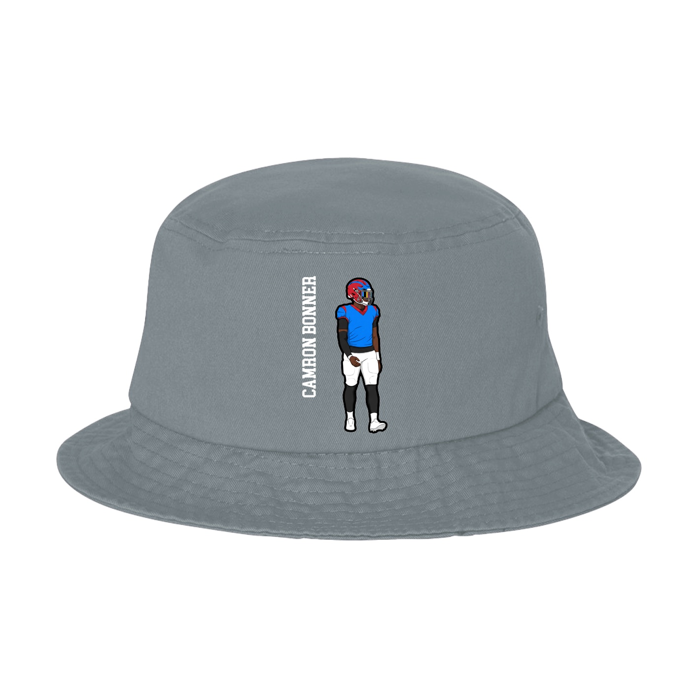 Bucket Cap — Name Vertical in Grey