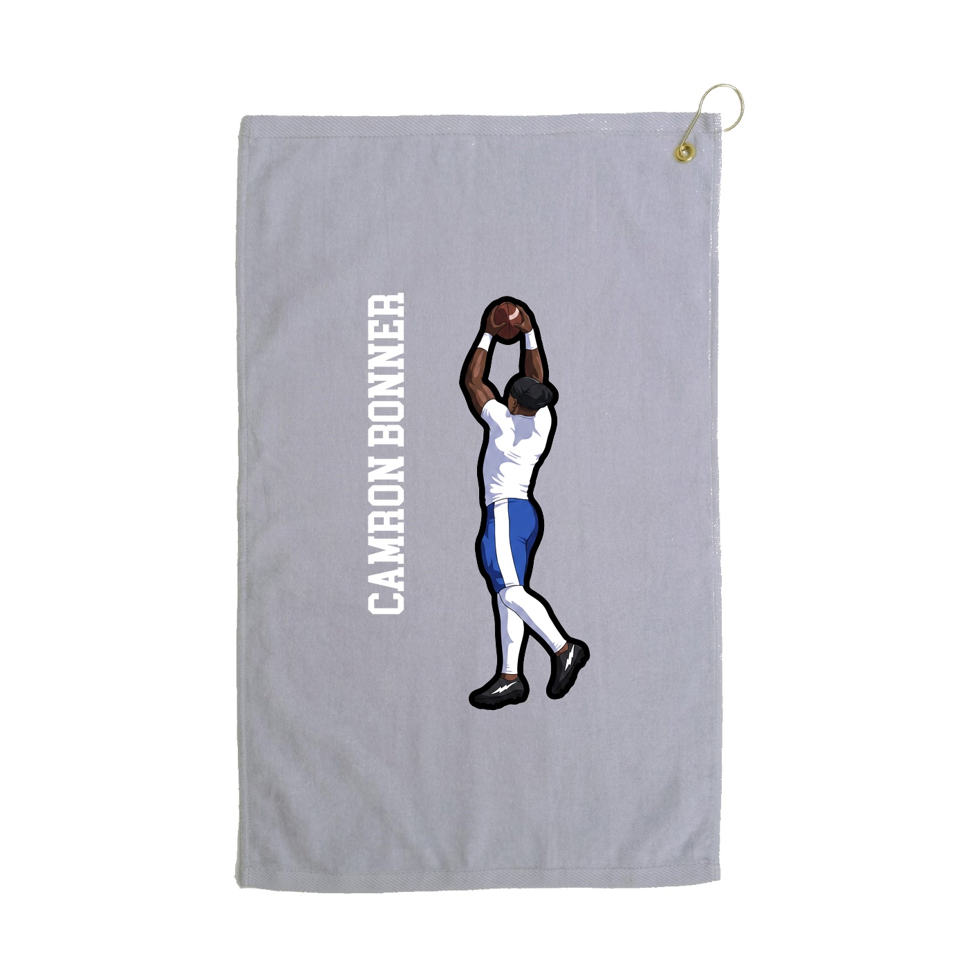 Golf Towel — Name Vertical in Grey