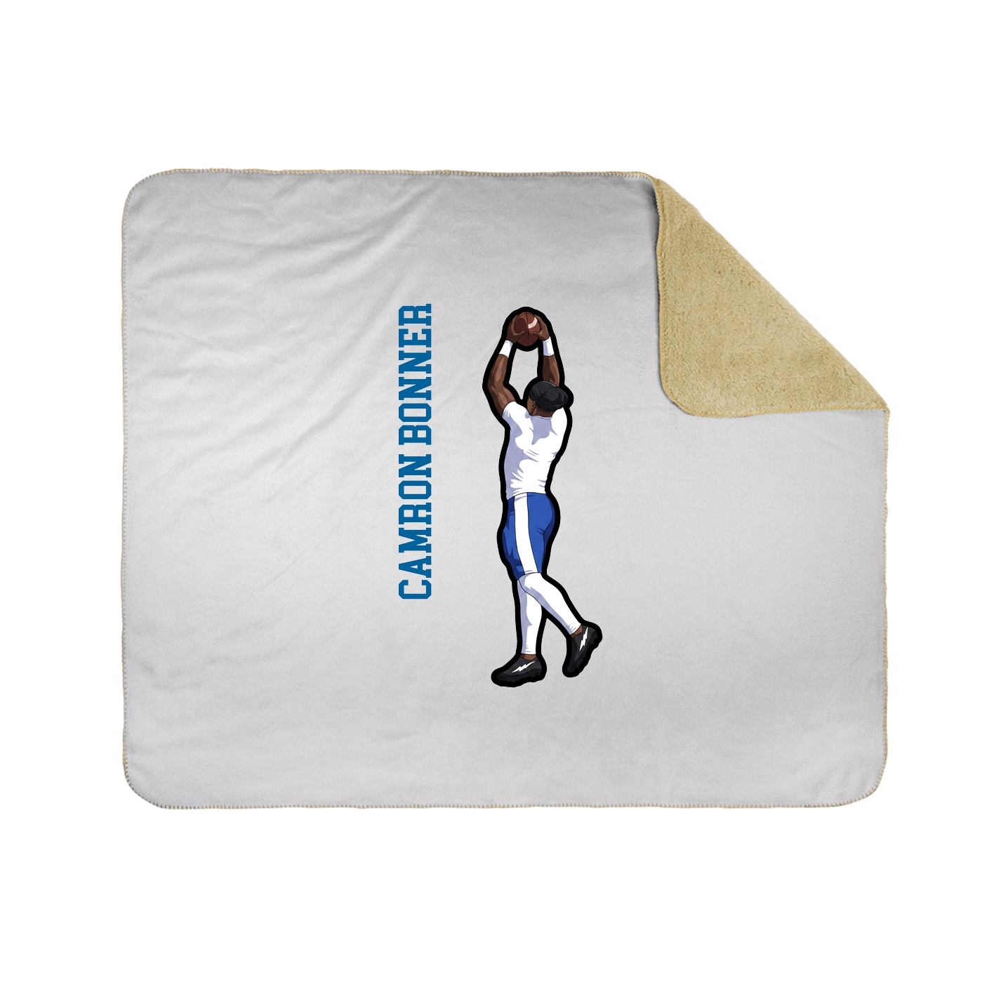 Throw Blanket — Name Vertical in White