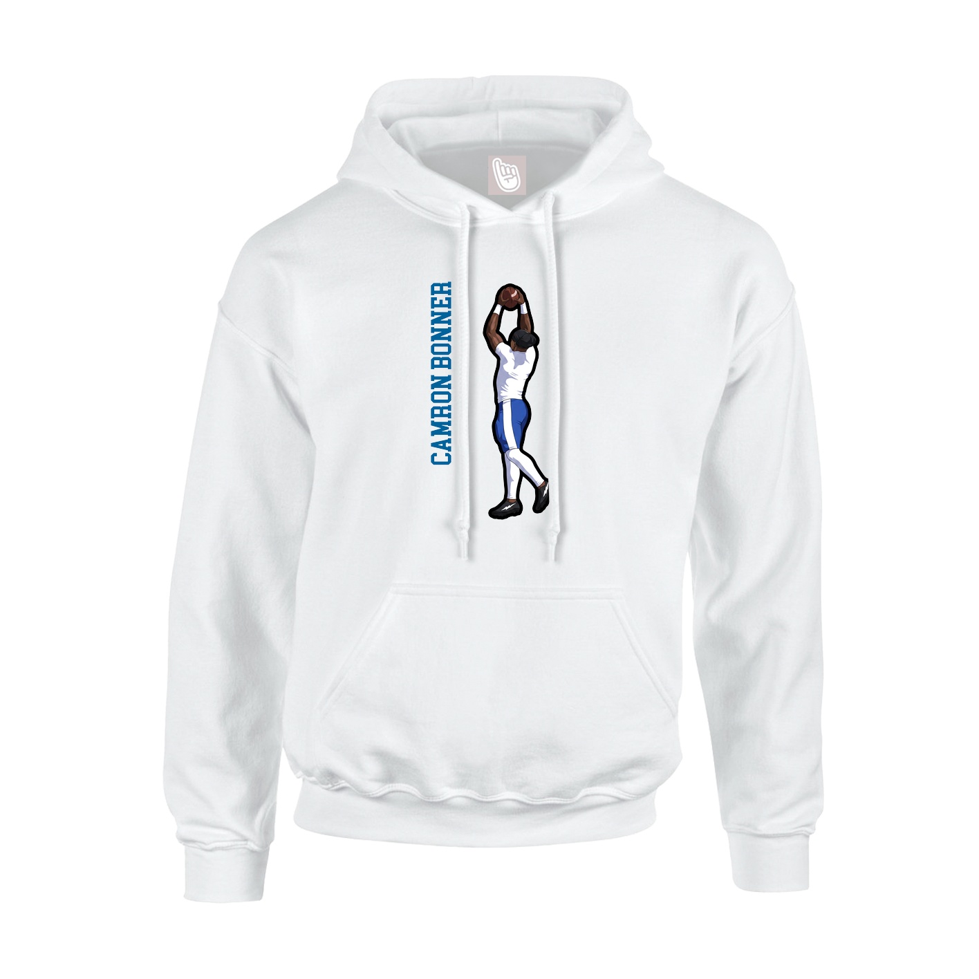 Hoodie — Name Vertical in White