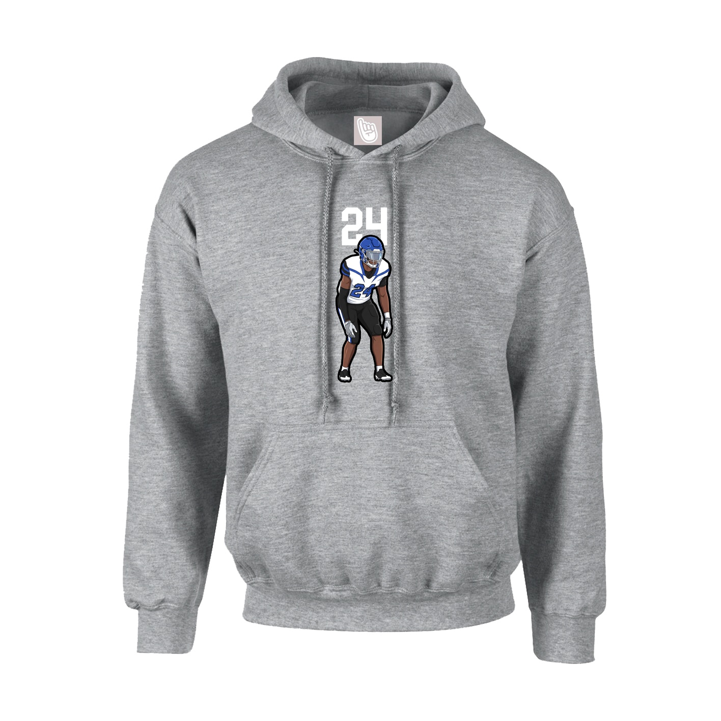 Hoodie — Number Top in Grey