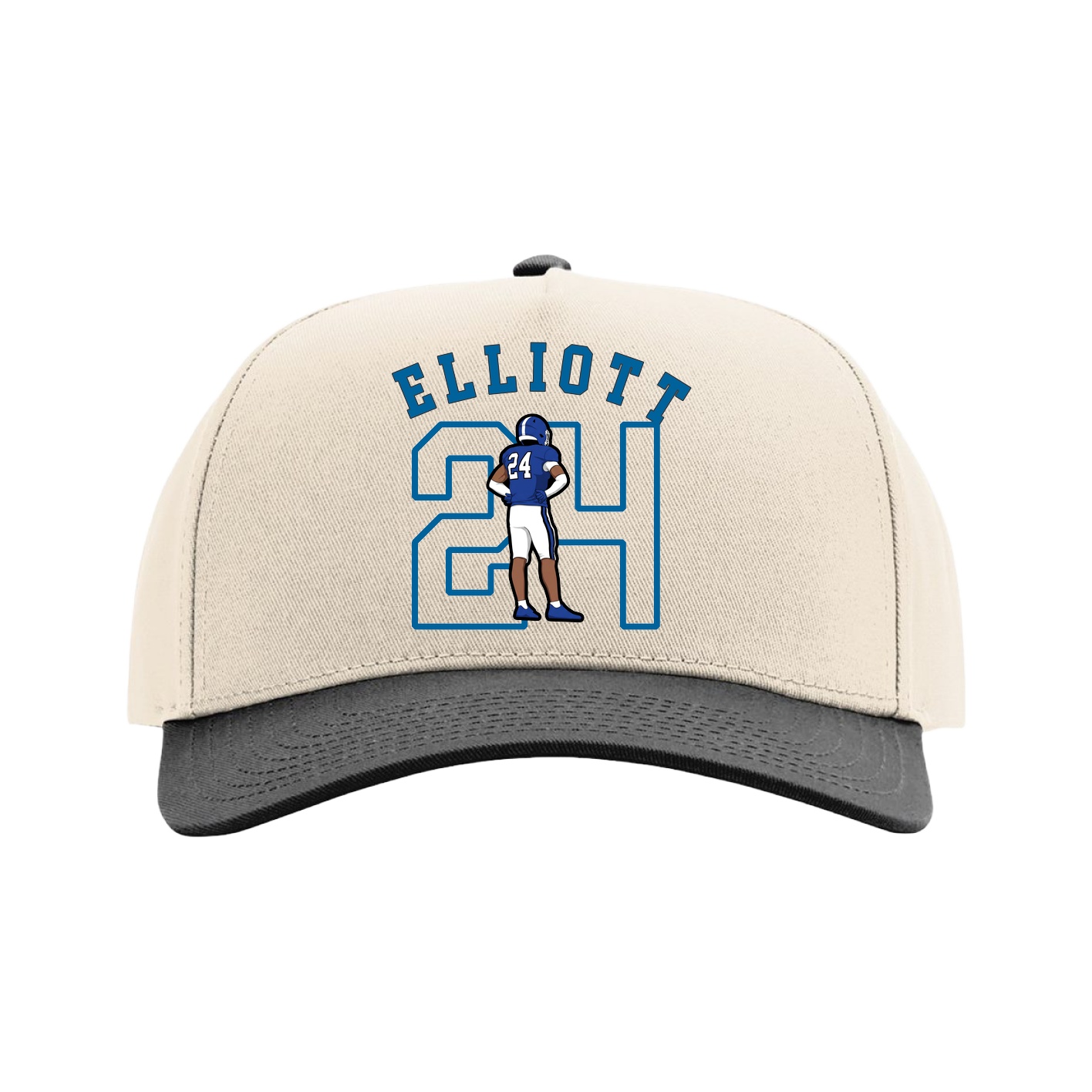 Full Fabric Five-Panel Champ Cap — Shirsey Arch in Cream/Black