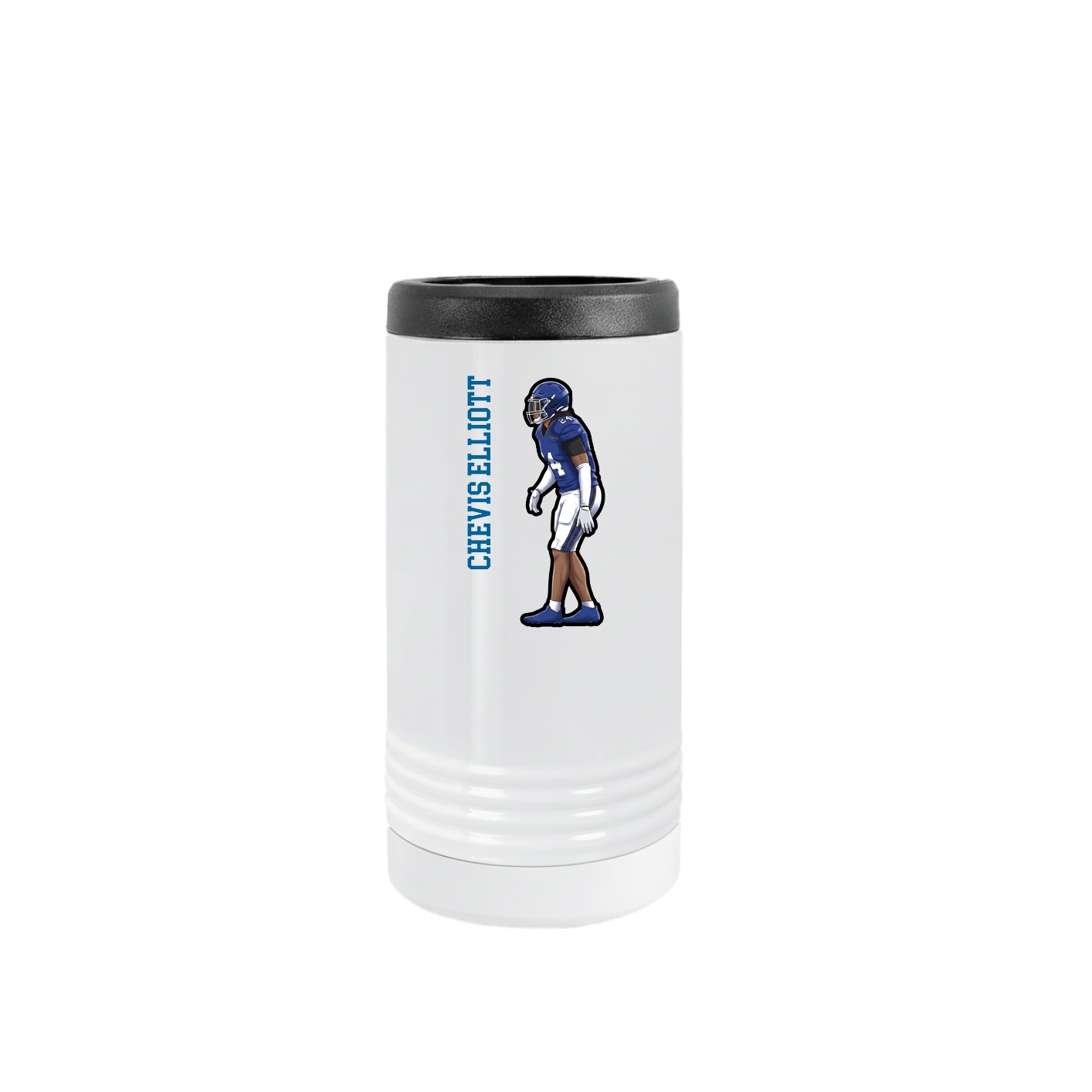 Slim Beverage Holder — Name Vertical in White